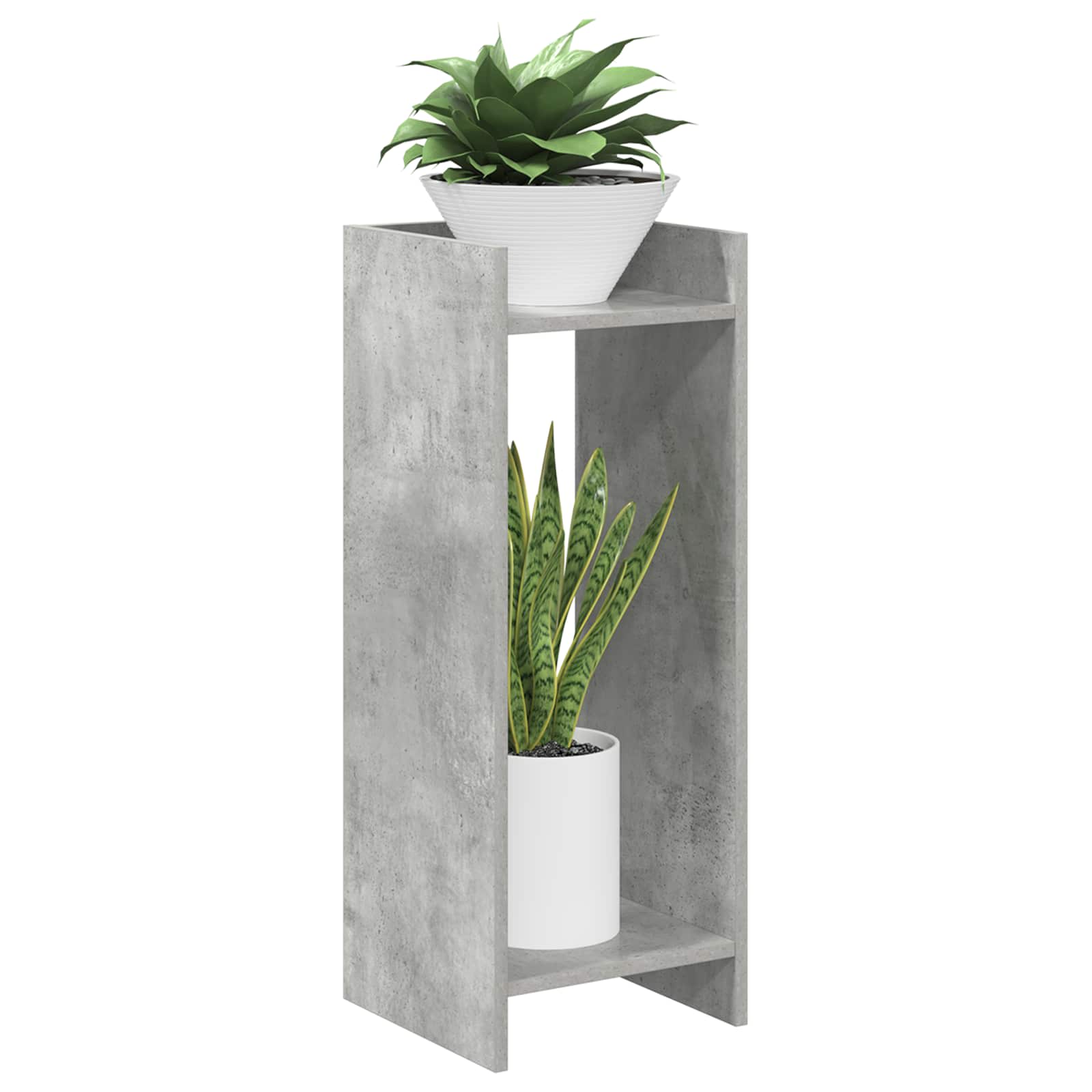 Stalak za biljke s policom 2 pcs Betonsko Siva 30 x 30 x 80 cm