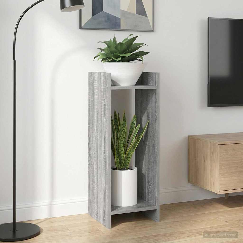 Stalak za biljke s policom 2 pcs Sivi Sonoma 30 x 30 x 80 cm