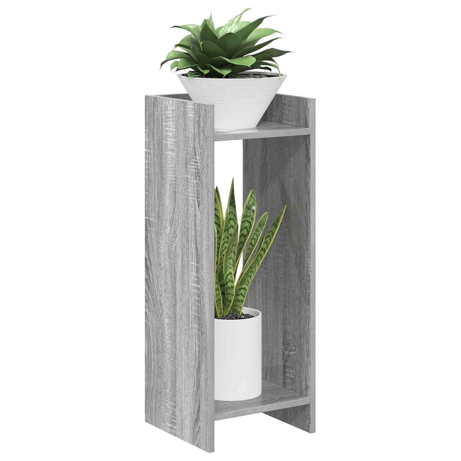 Stalak za biljke s policom 2 pcs Sivi Sonoma 30 x 30 x 80 cm