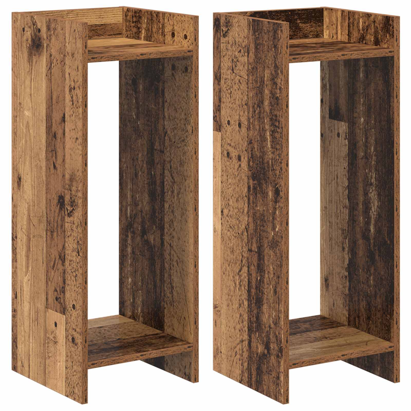 Stalak za biljke s policom 2 pcs Staro drvo 30 x 30 x 80 cm