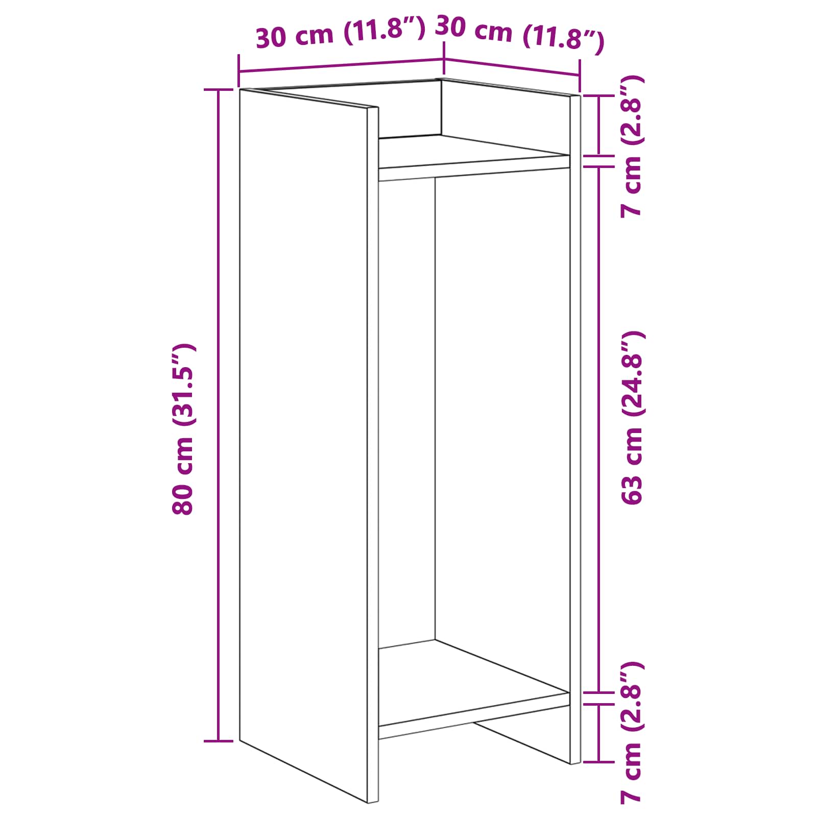 Stalak za biljke s policom 2 pcs Staro drvo 30 x 30 x 80 cm