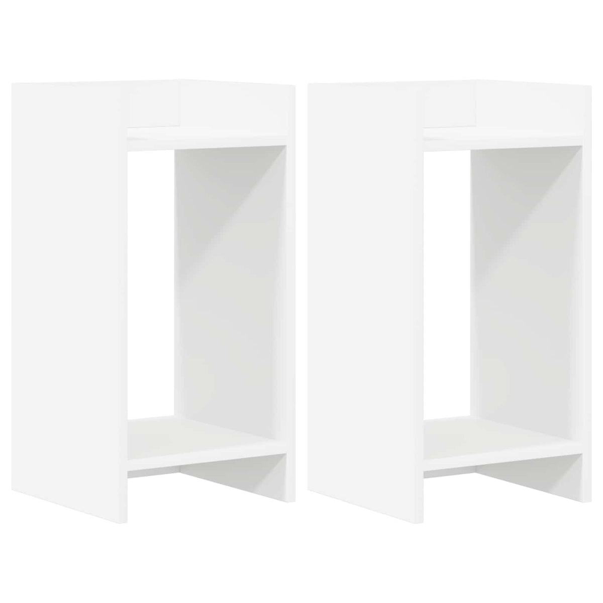 Stalak za biljke s policom 2 pcs Bijeli 30 x 30 x 60 cm