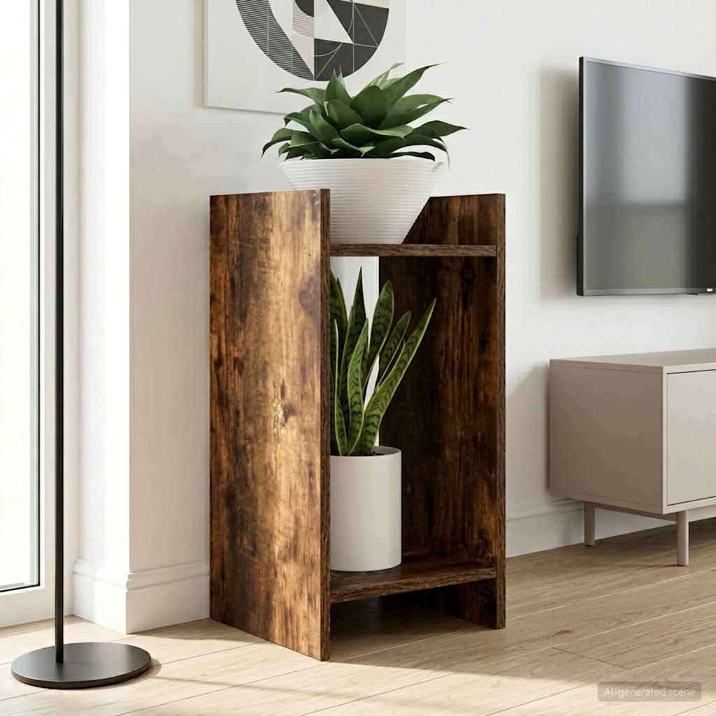 Stalak za biljke s policom 2 pcs Dimljeni Hrast 30 x 30 x 60 cm