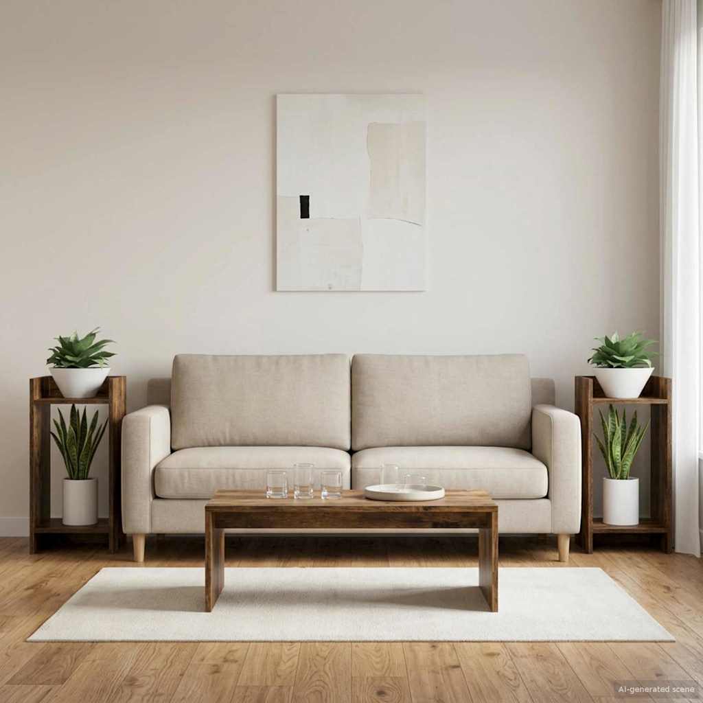 Stalak za biljke s policom 2 pcs Dimljeni Hrast 30 x 30 x 60 cm