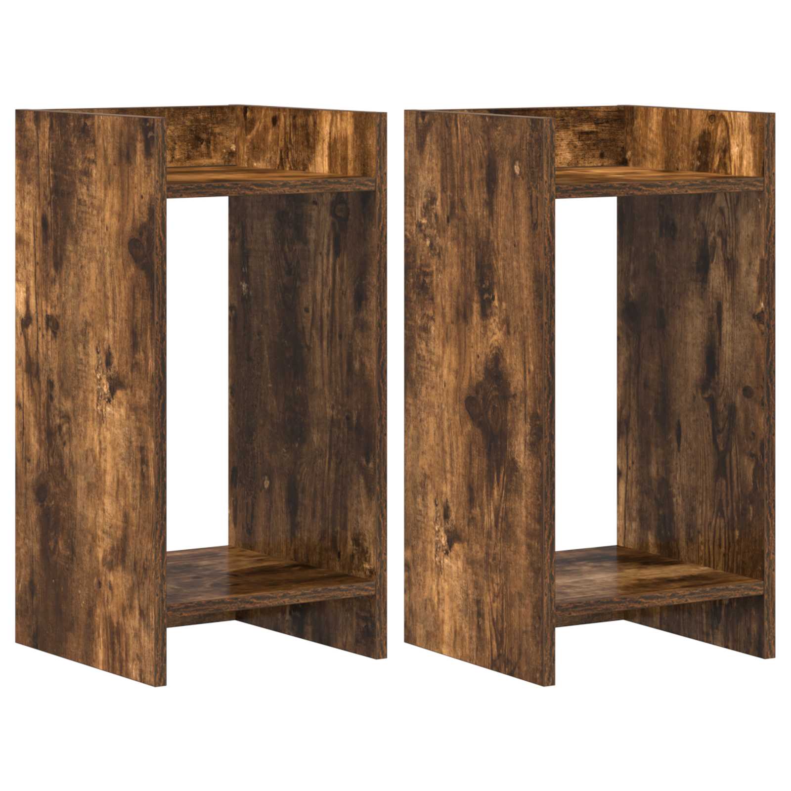 Stalak za biljke s policom 2 pcs Dimljeni Hrast 30 x 30 x 60 cm
