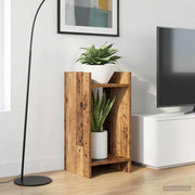 Stalak za biljke s policom 2 pcs Staro drvo 30 x 30 x 60 cm