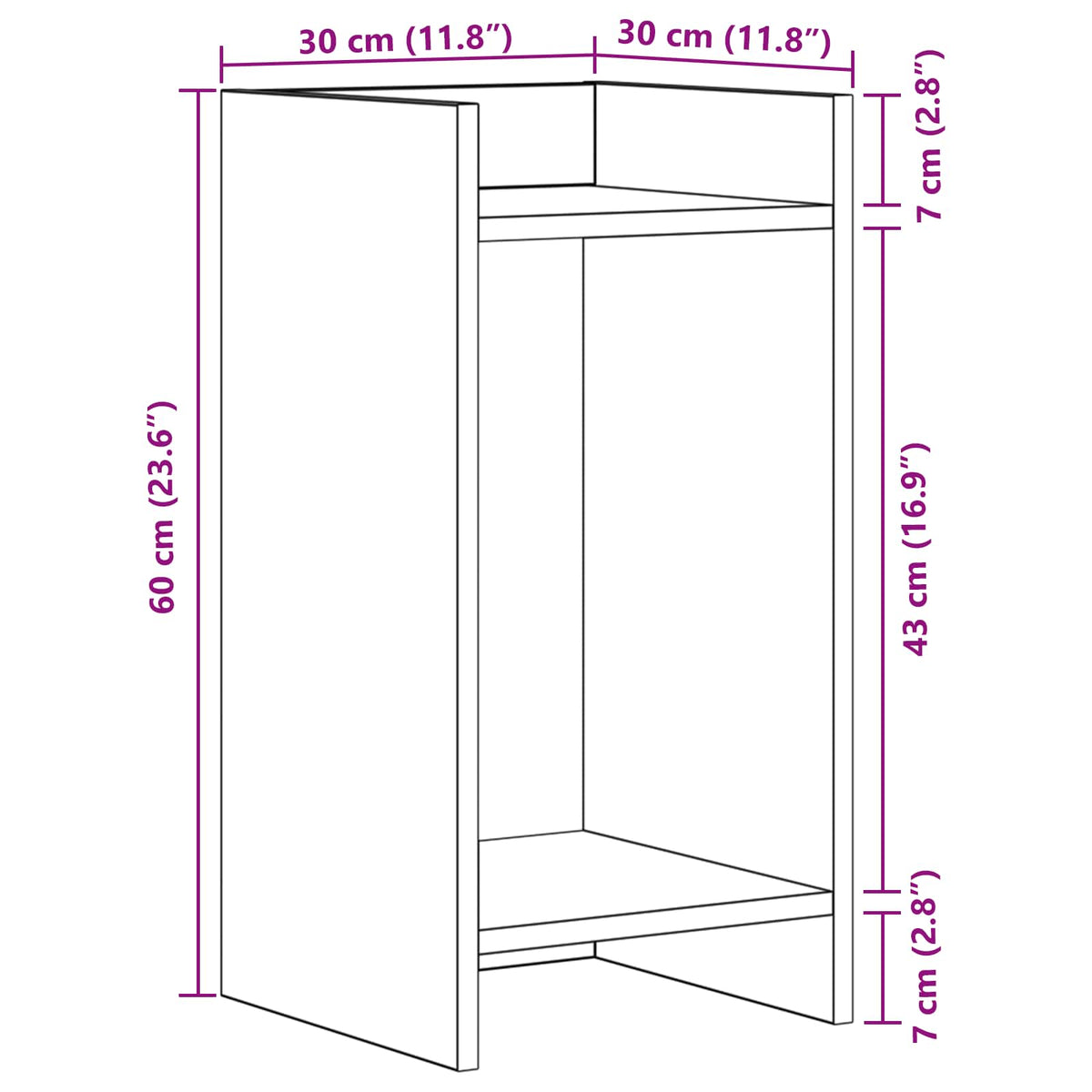 Stalak za biljke s policom 2 pcs Staro drvo 30 x 30 x 60 cm