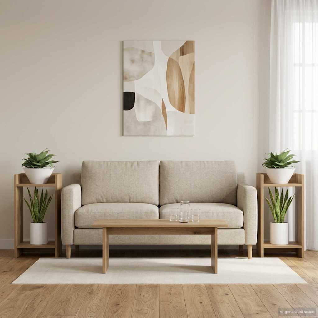 Stalak za biljke s policom 2 pcs Zanatski Hrast 30 x 30 x 60 cm