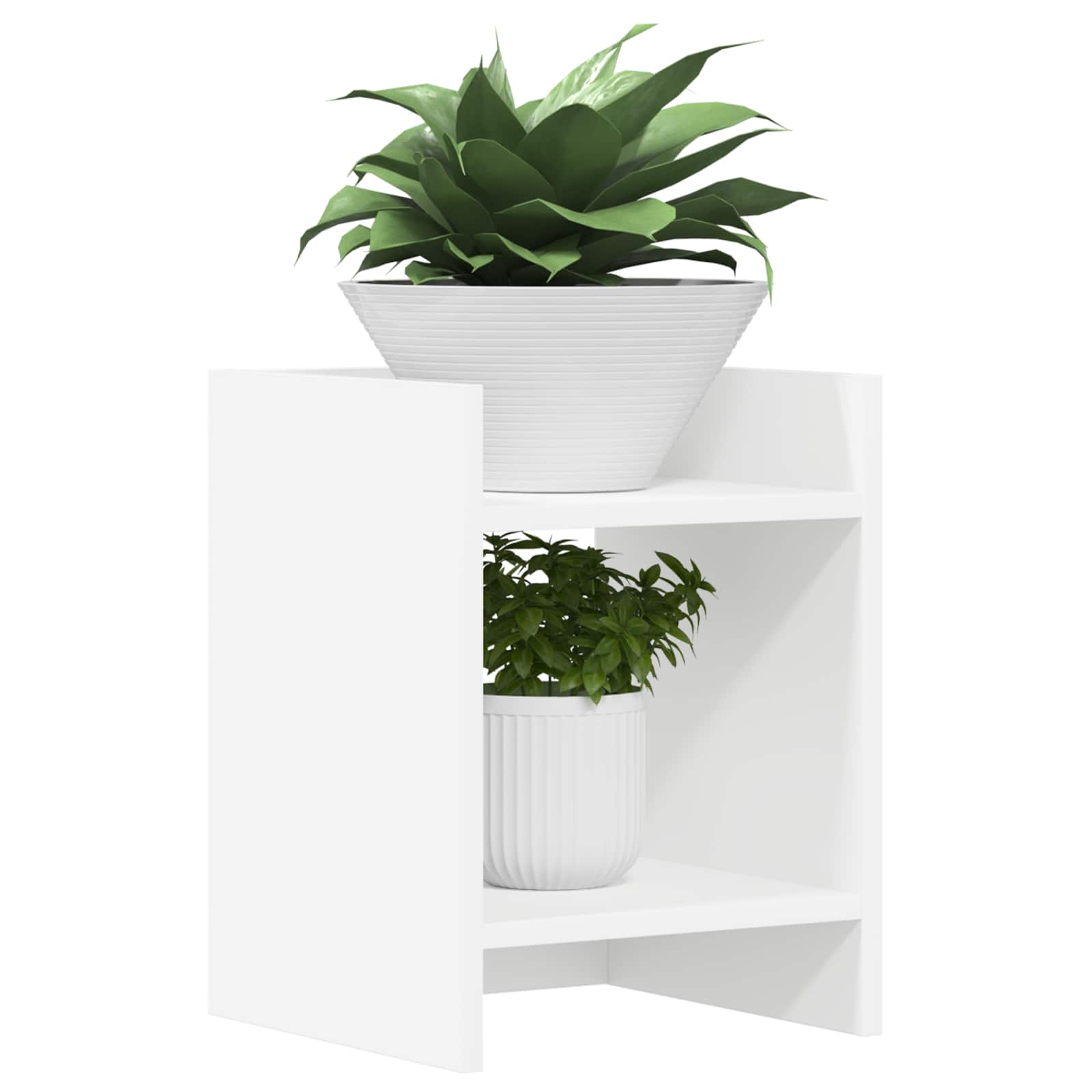 Stalak za biljke s policom 2 pcs Bijeli 30 x 30 x 40 cm