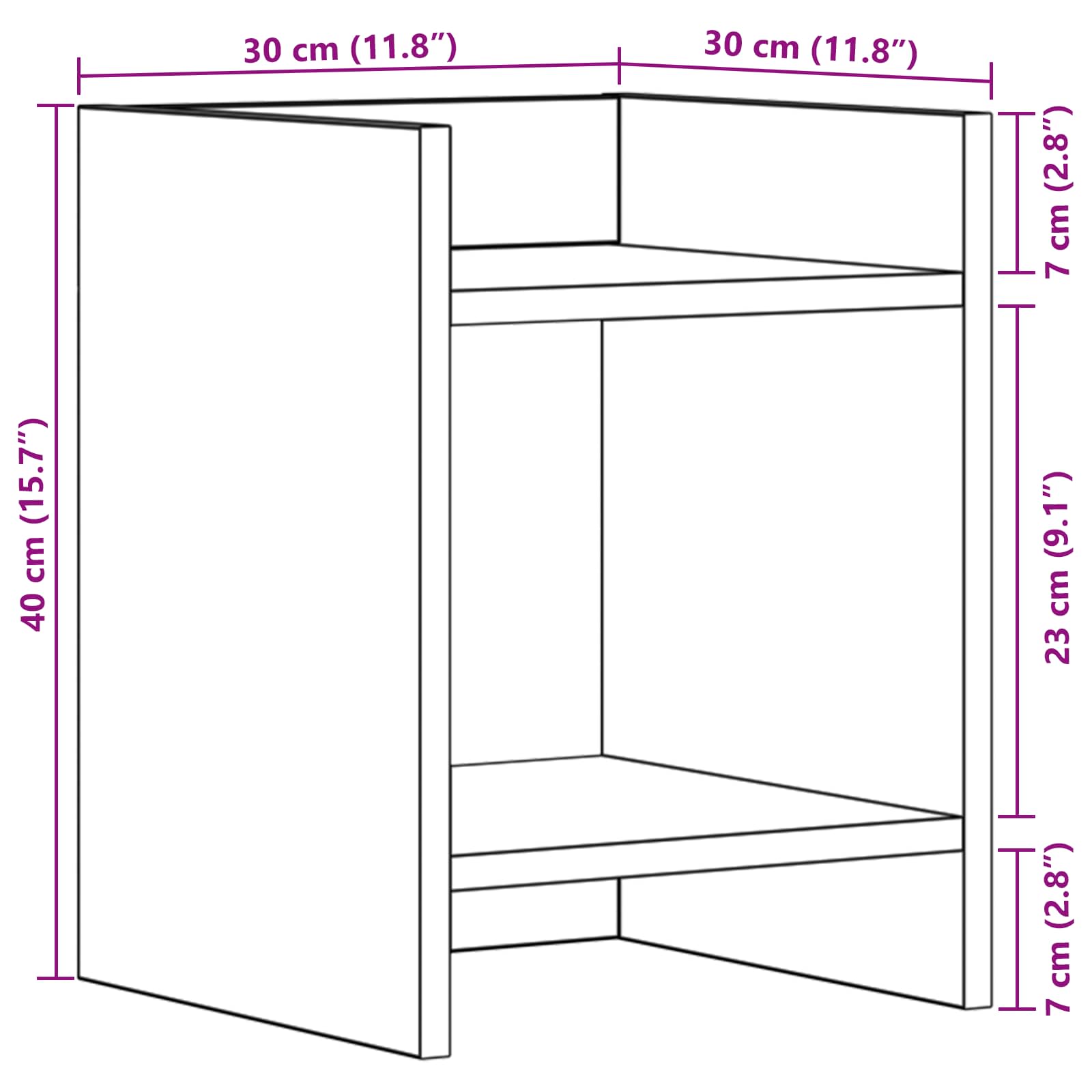 Stalak za biljke Crni Hrast 30 x 30 x 40 cm Konstrukcijsko drvo