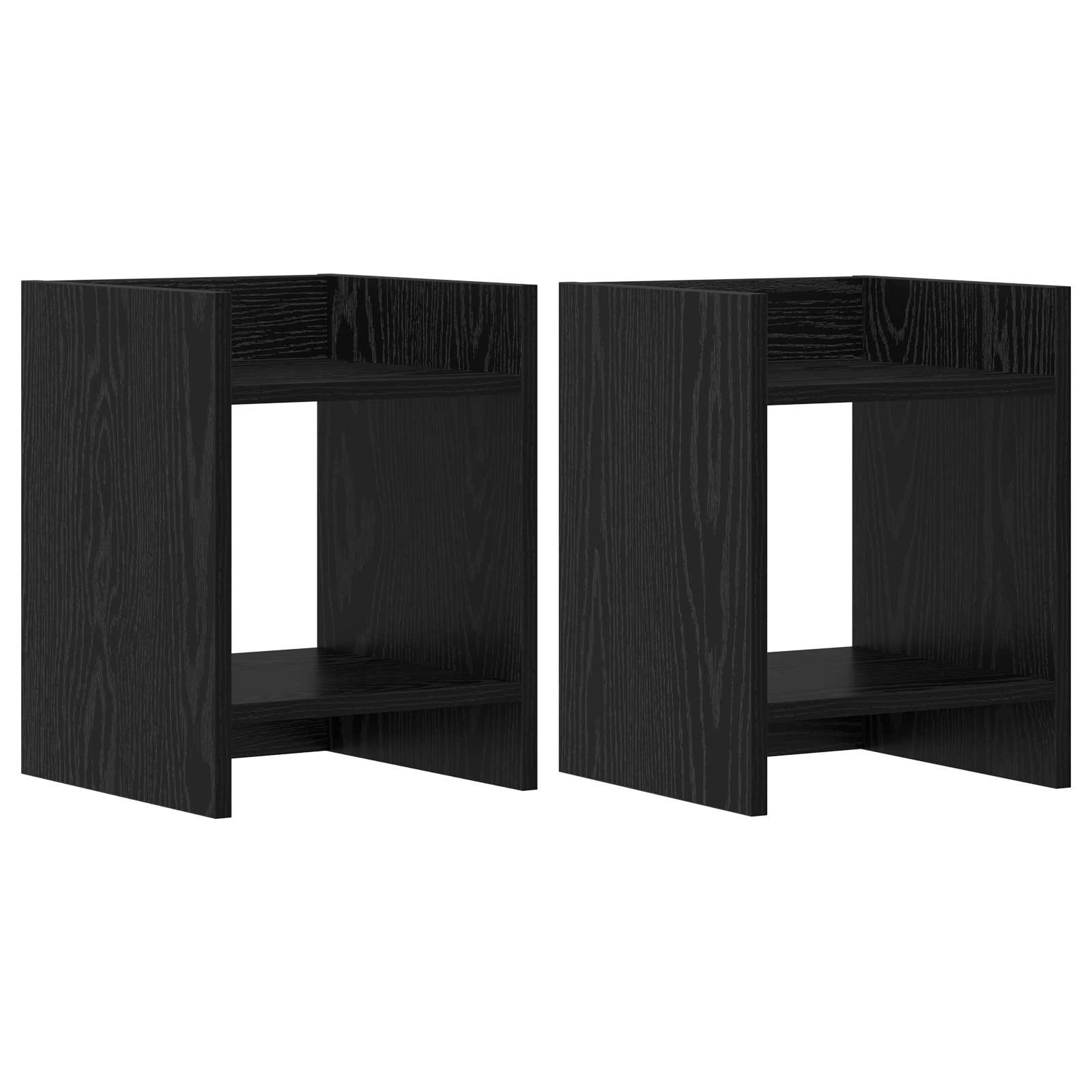 Stalak za biljke s policom 2 pcs Crni Hrast 30 x 30 x 40 cm