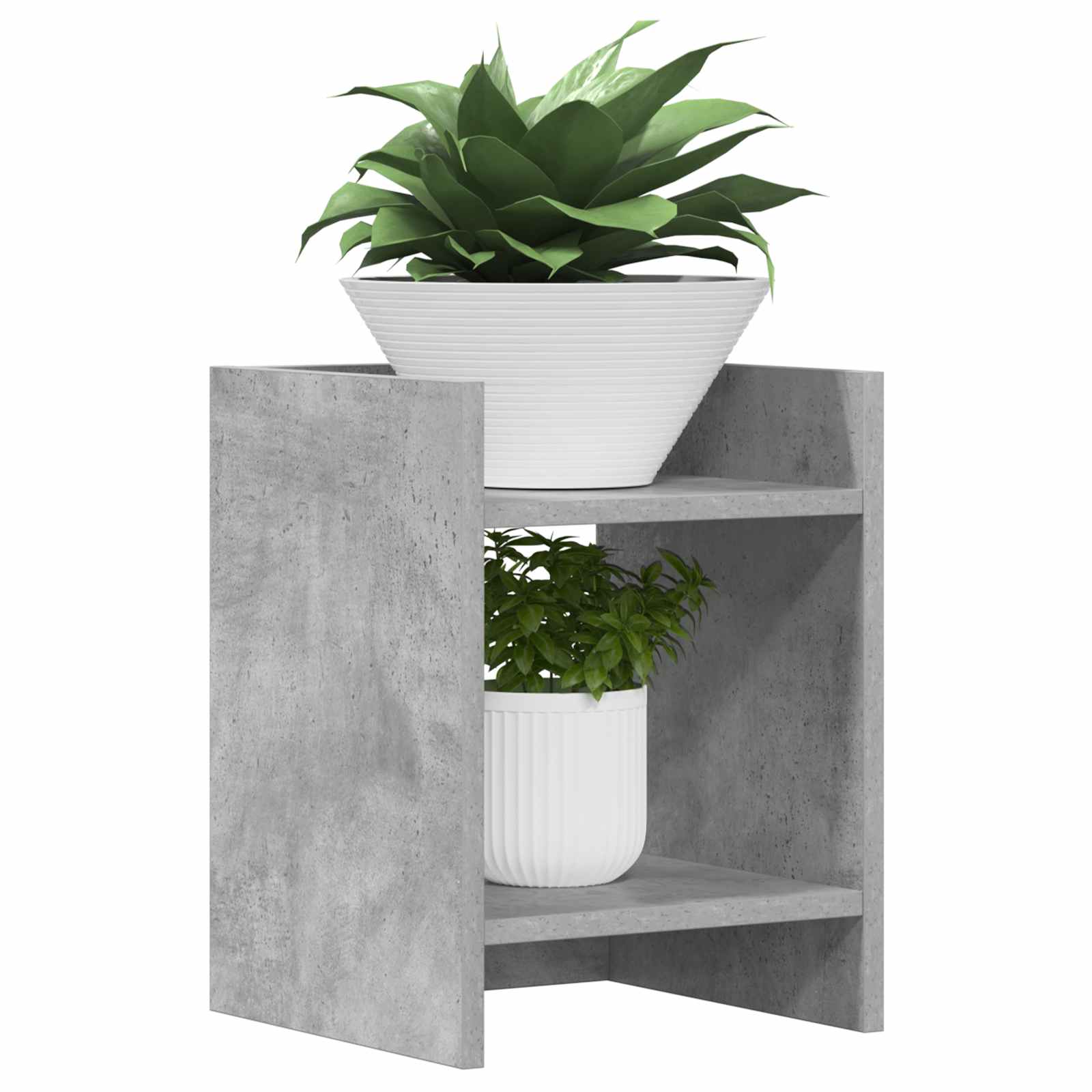 Stalak za biljke s policom 2 pcs Betonsko Siva 30 x 30 x 40 cm
