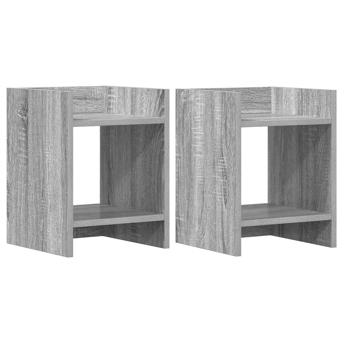 Stalak za biljke s policom 2 pcs Sivi Sonoma 30 x 30 x 40 cm
