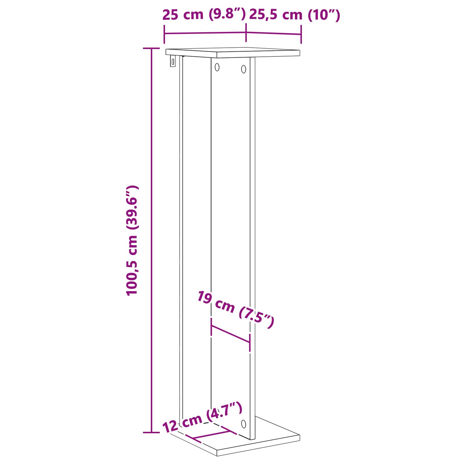 Stalak za biljke 2 pcs Staro drvo 25 x 25,5 x 100,5 cm