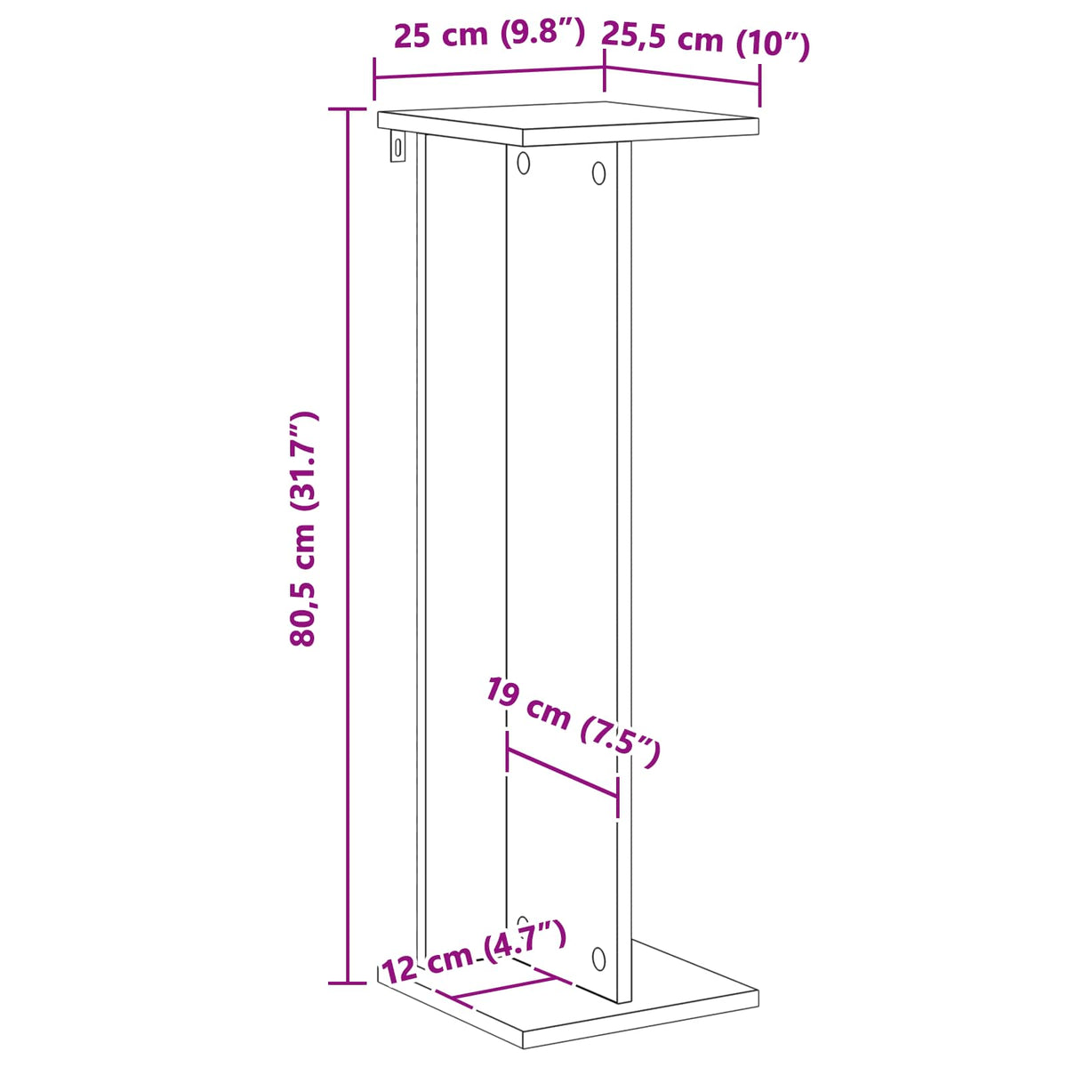Stalak za biljke 2 pcs Zanatski Hrast 25 x 25,5 x 80,5 cm
