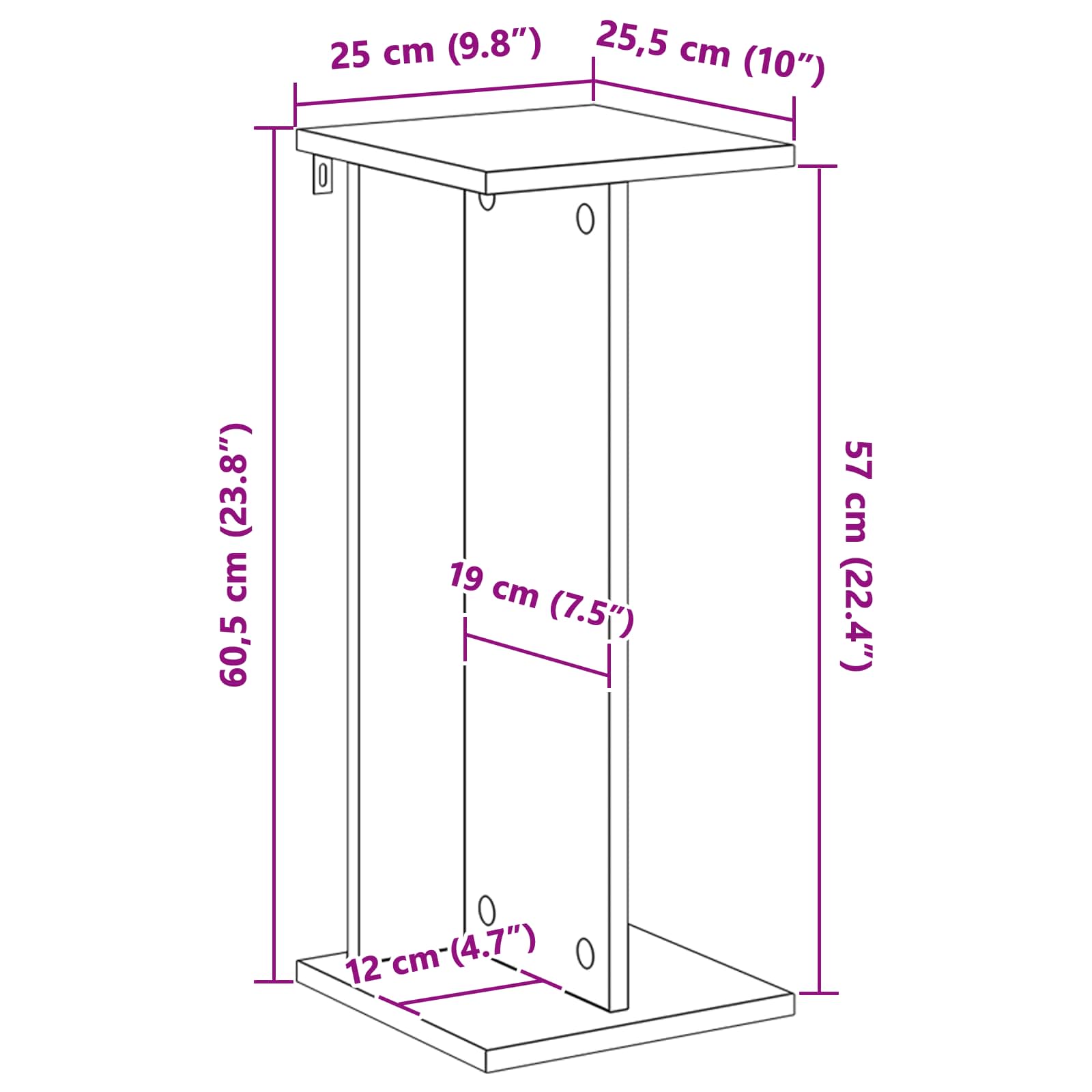 Stalak za biljke 2 pcs Sonoma hrast 25 x 25,5 x 60,5 cm