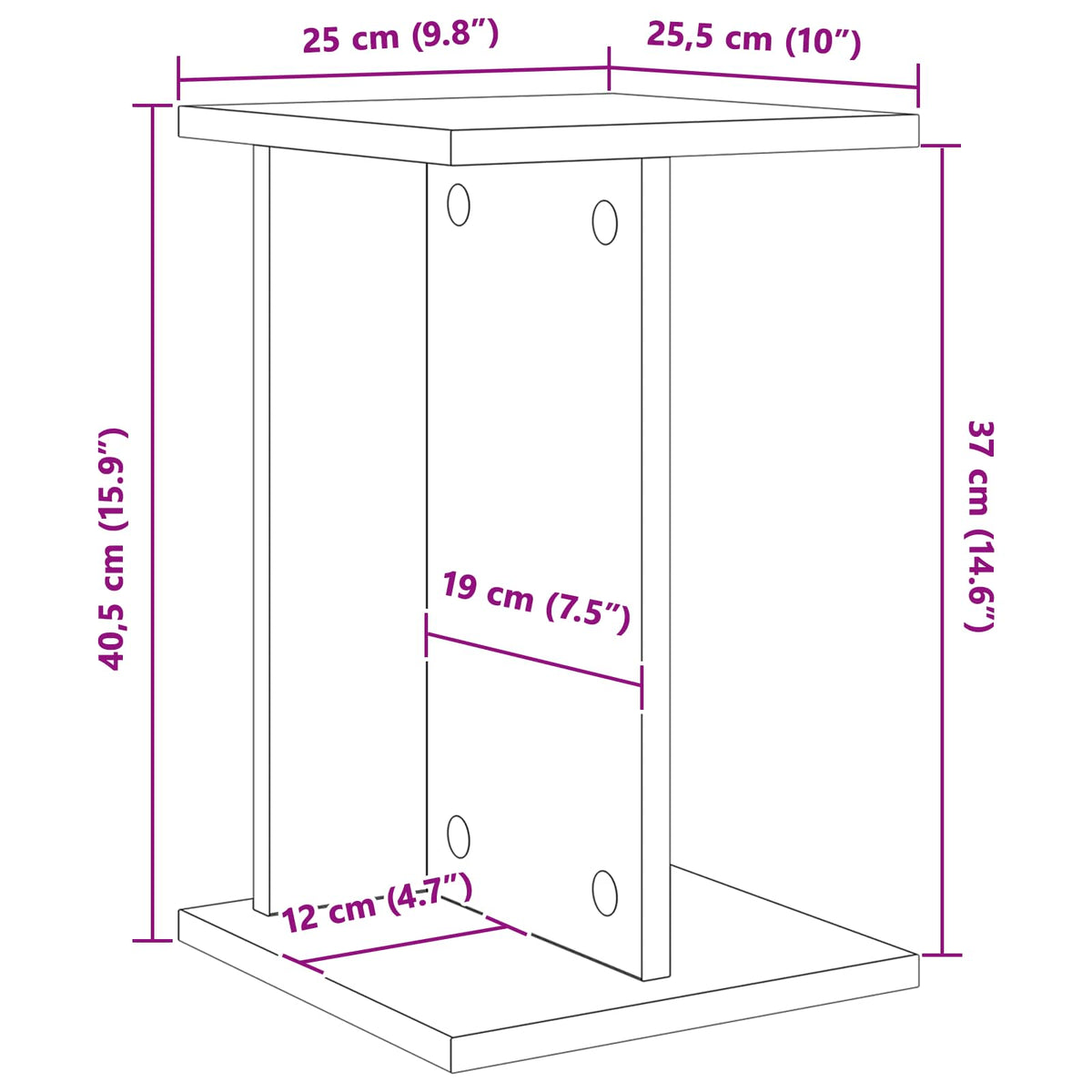 Stalak za biljke 2 pcs Crni Hrast 25 x 25,5 x 40,5 cm