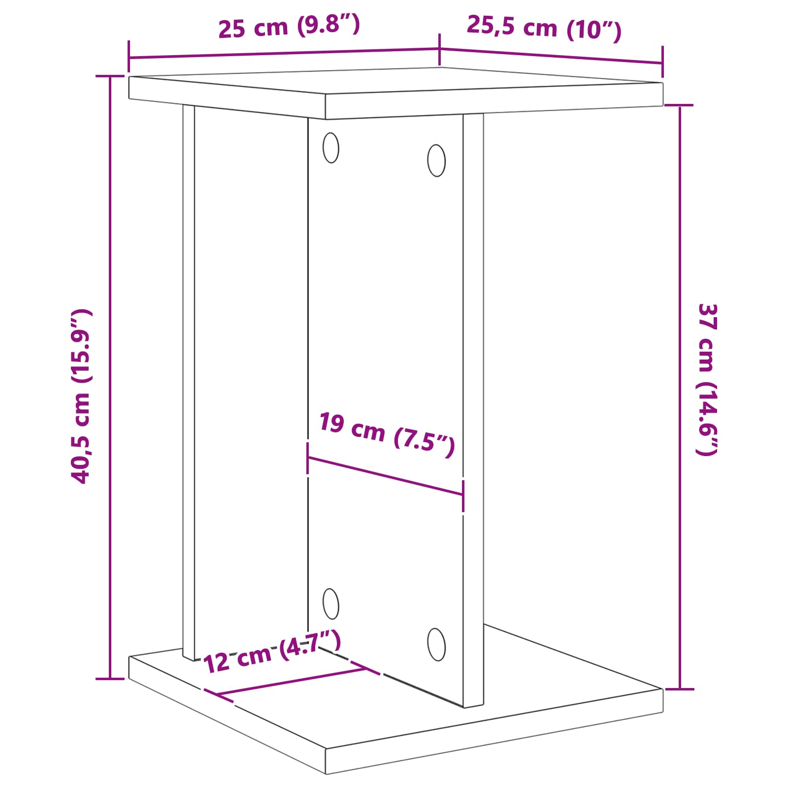 Stalak za biljke Staro drvo 25 x 25,5 x 40,5 cm