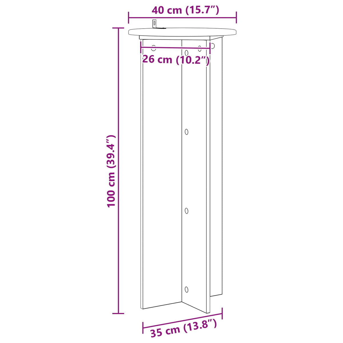 Stalak za biljke 2 pcs Dimljeni hrast Ø40 x 100 cm