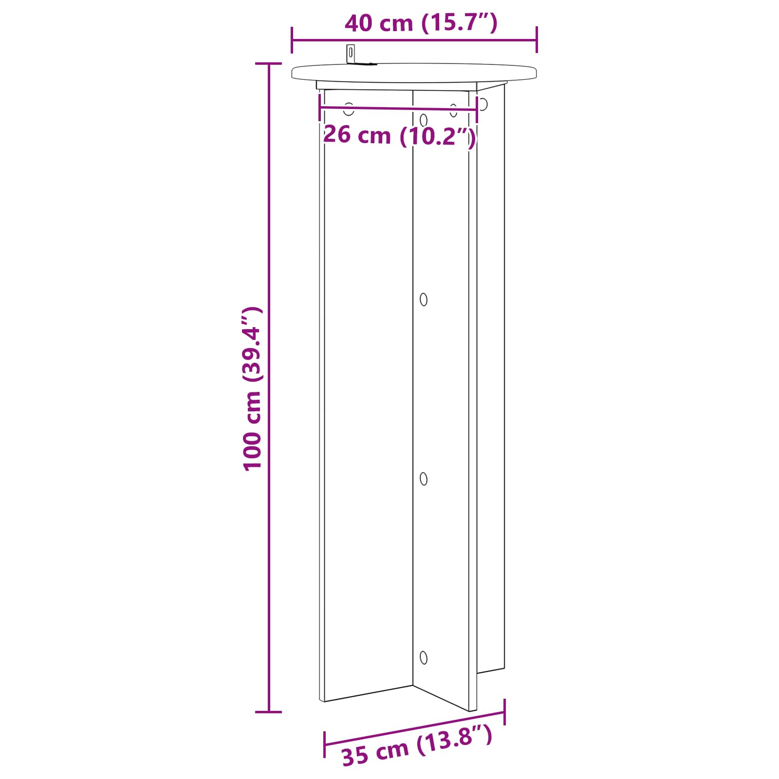 Stalak za biljke 2 pcs Dimljeni hrast Ø40 x 100 cm
