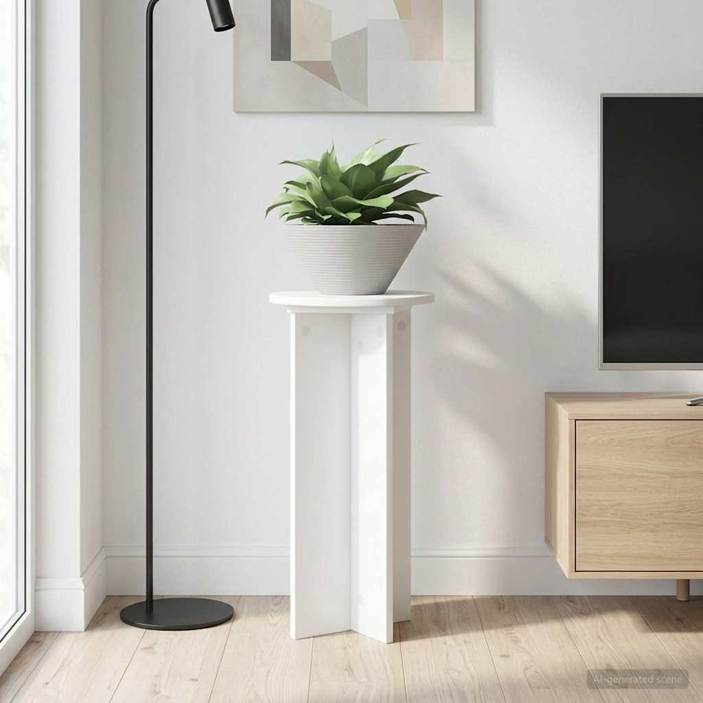 Stalak za biljke 2 pcs Bijela Ø29,5 x 60 cm Konstruirano drvo
