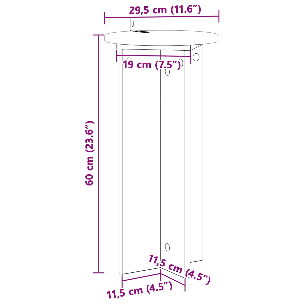 Stalak za biljke 2 pcs Bijela Ø29,5 x 60 cm Konstruirano drvo