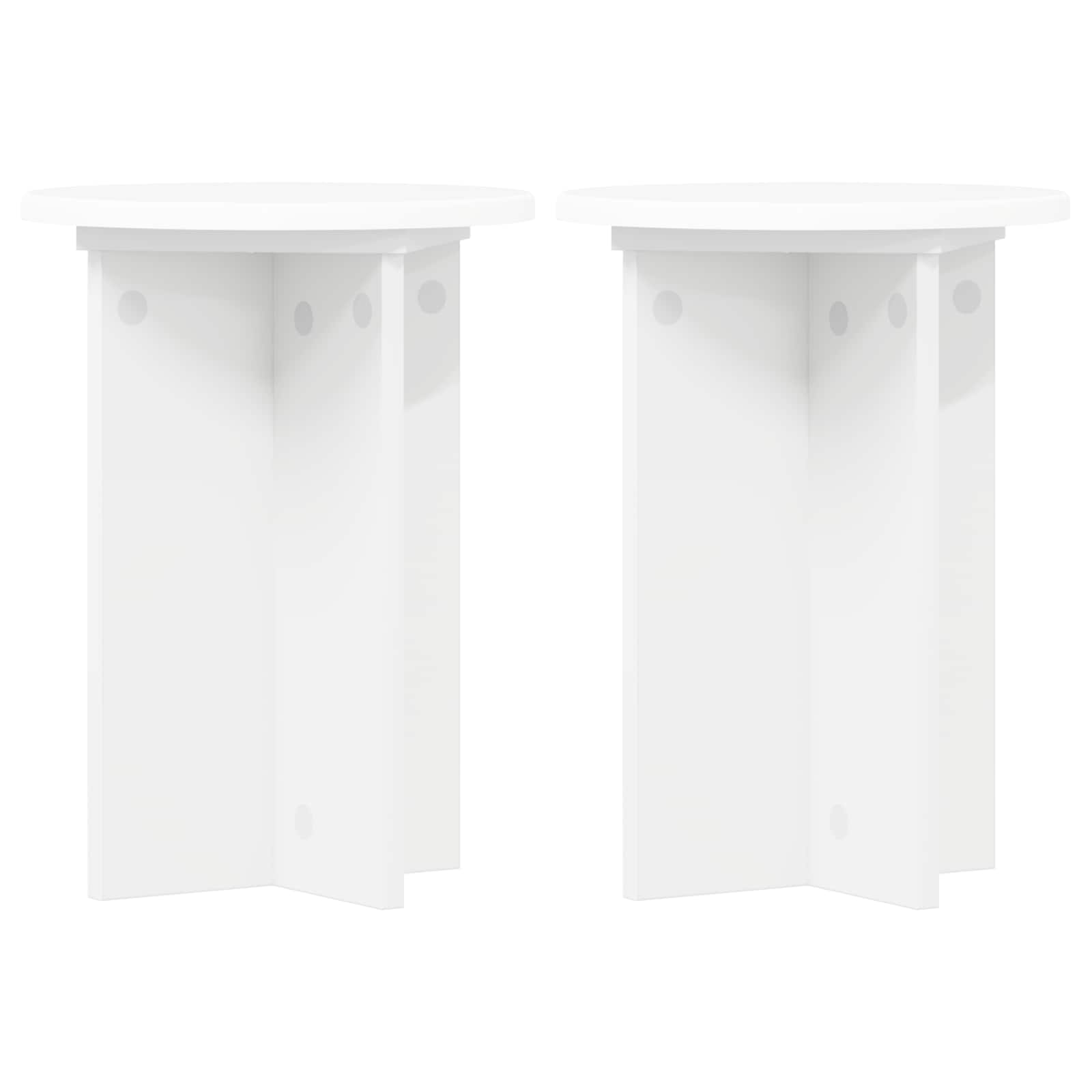 Stalak za biljke 2 pcs Bijela Ø29,5 x 40 cm Konstruirano drvo