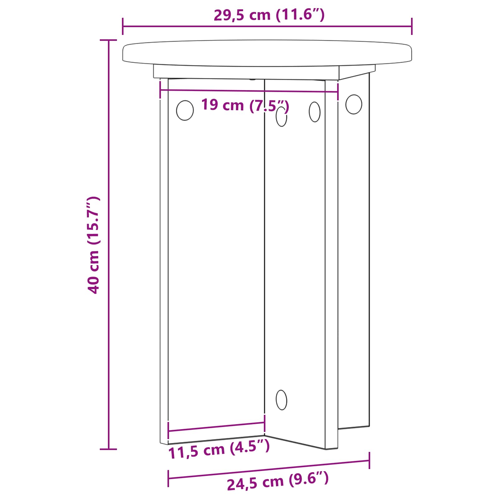 Stalak za biljke 2 pcs Hrast sonoma Ø29,5 x 40 cm
