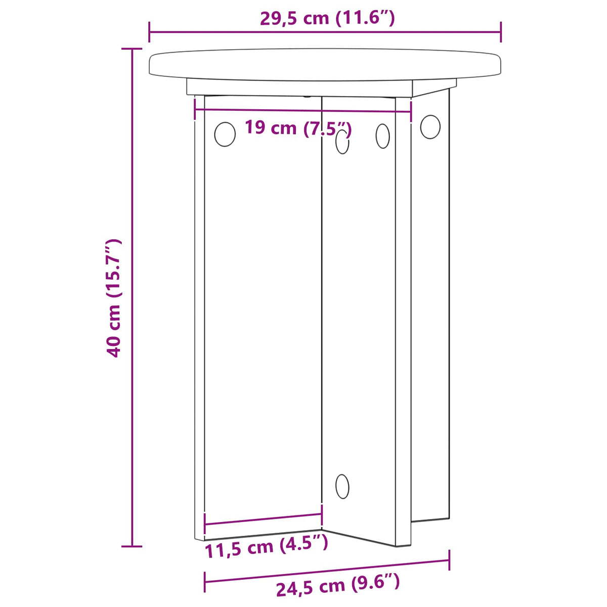Stalak za biljke 2 pcs Hrast artisan Ø29,5 x 40 cm