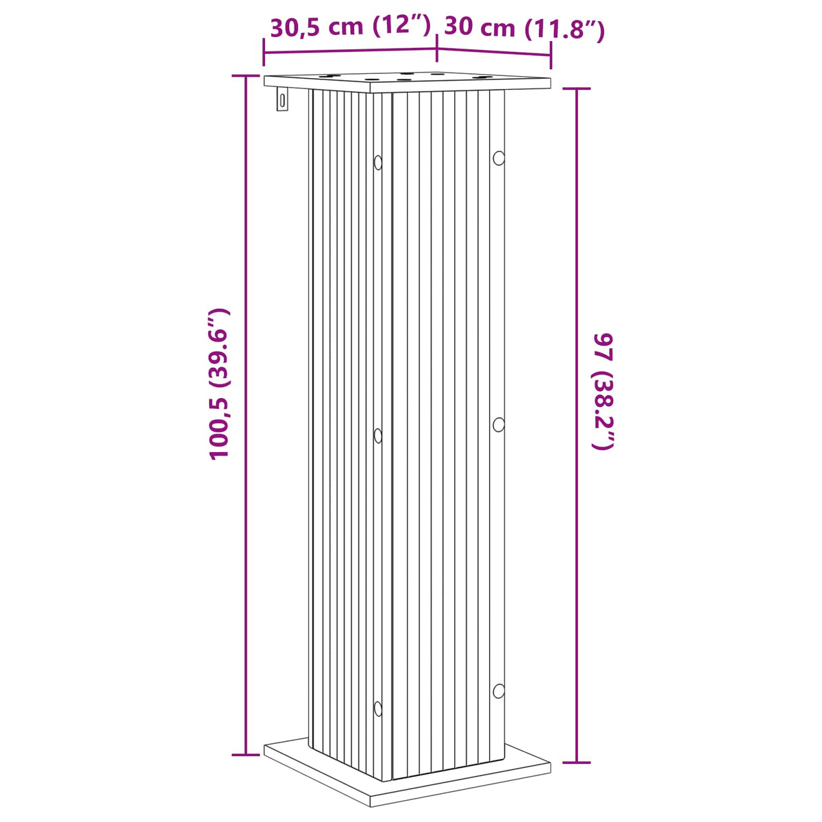 Stalak za biljke Hrast sonoma 30,5 x 30 x 100,5 cm