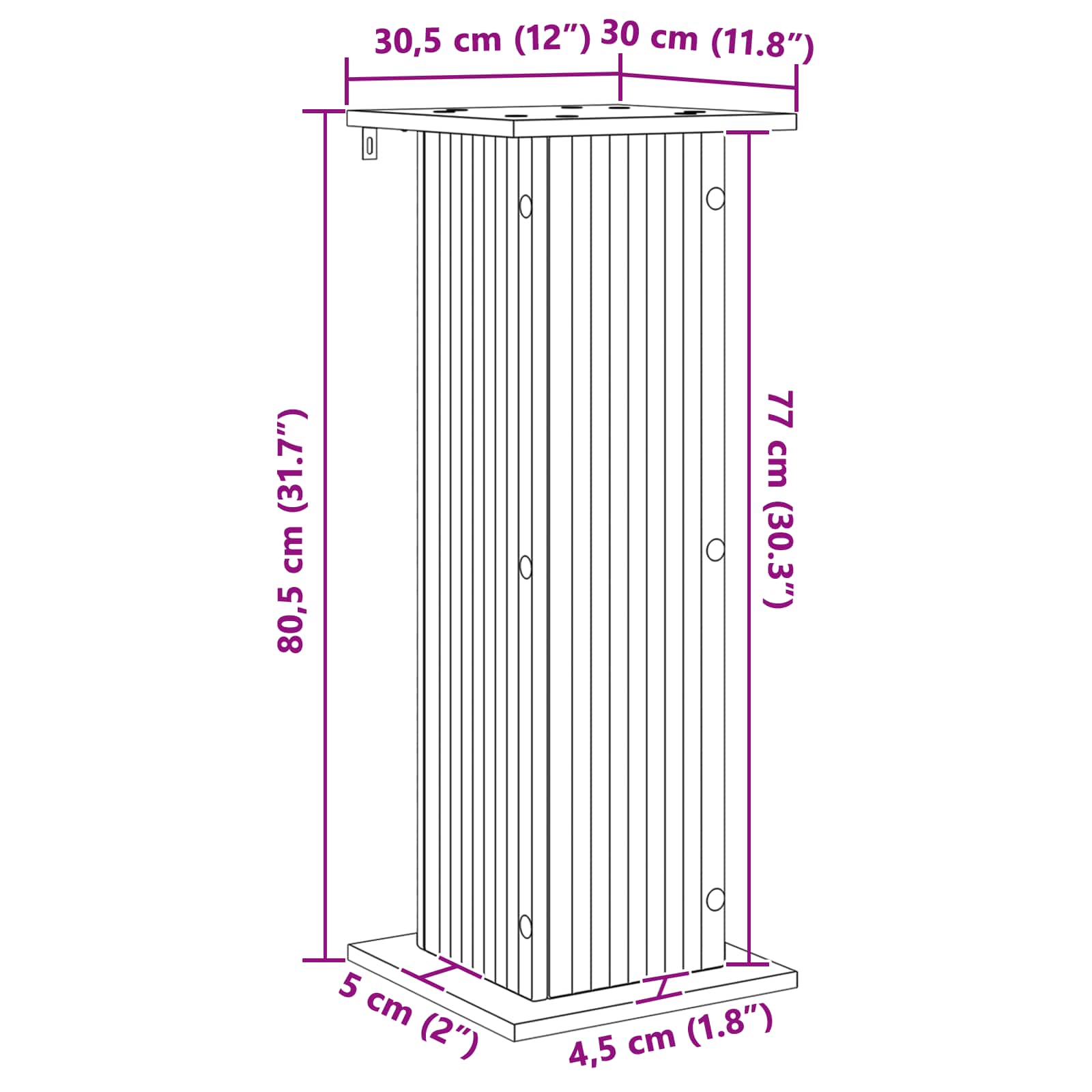Stalak za biljke Hrast sonoma 30,5 x 30 x 80,5 cm