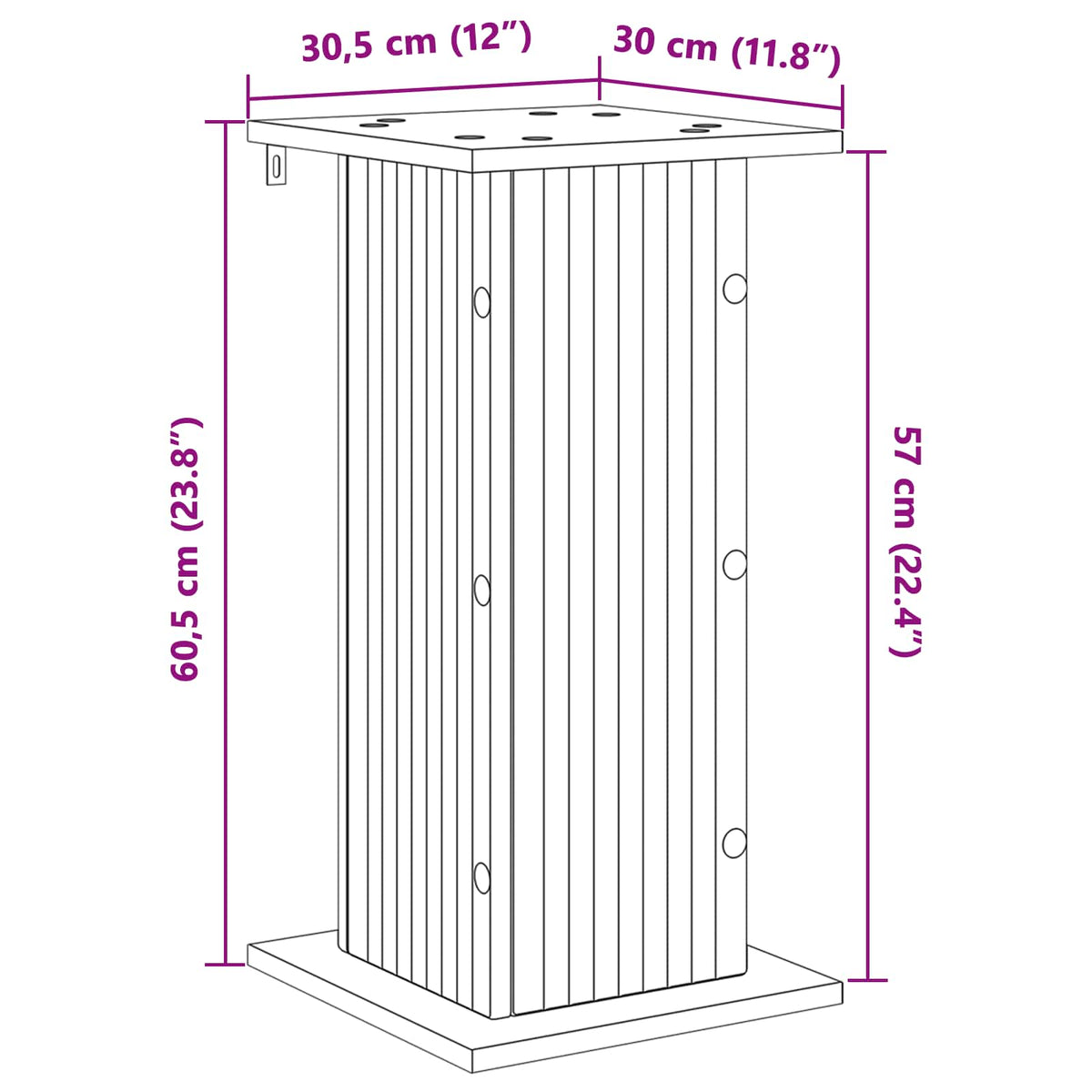 Stalak za biljke 2 pcs Bijela 30,5 x 30 x 60,5 cm