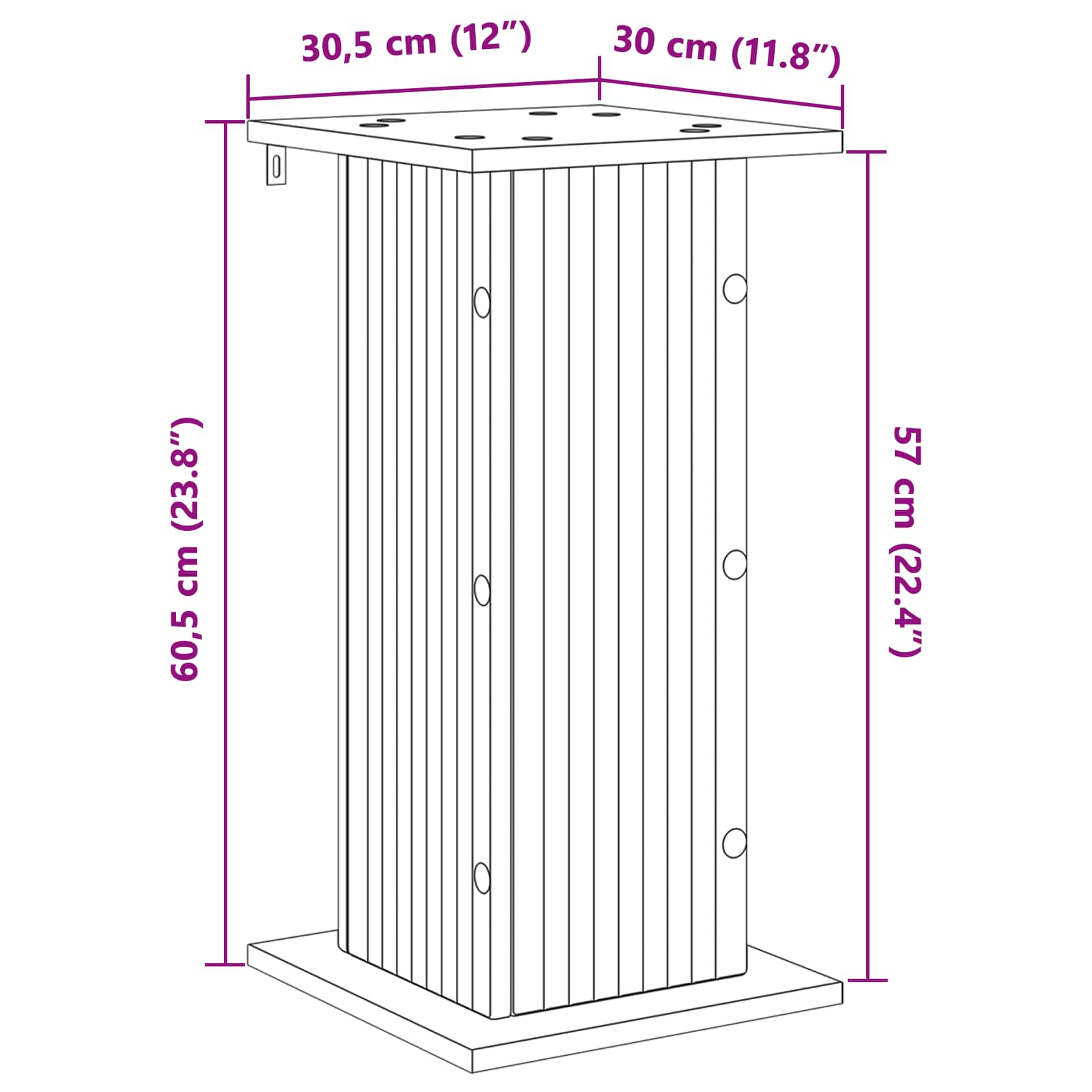 Stalak za biljke Staro drvo 30,5 x 30 x 60,5 cm