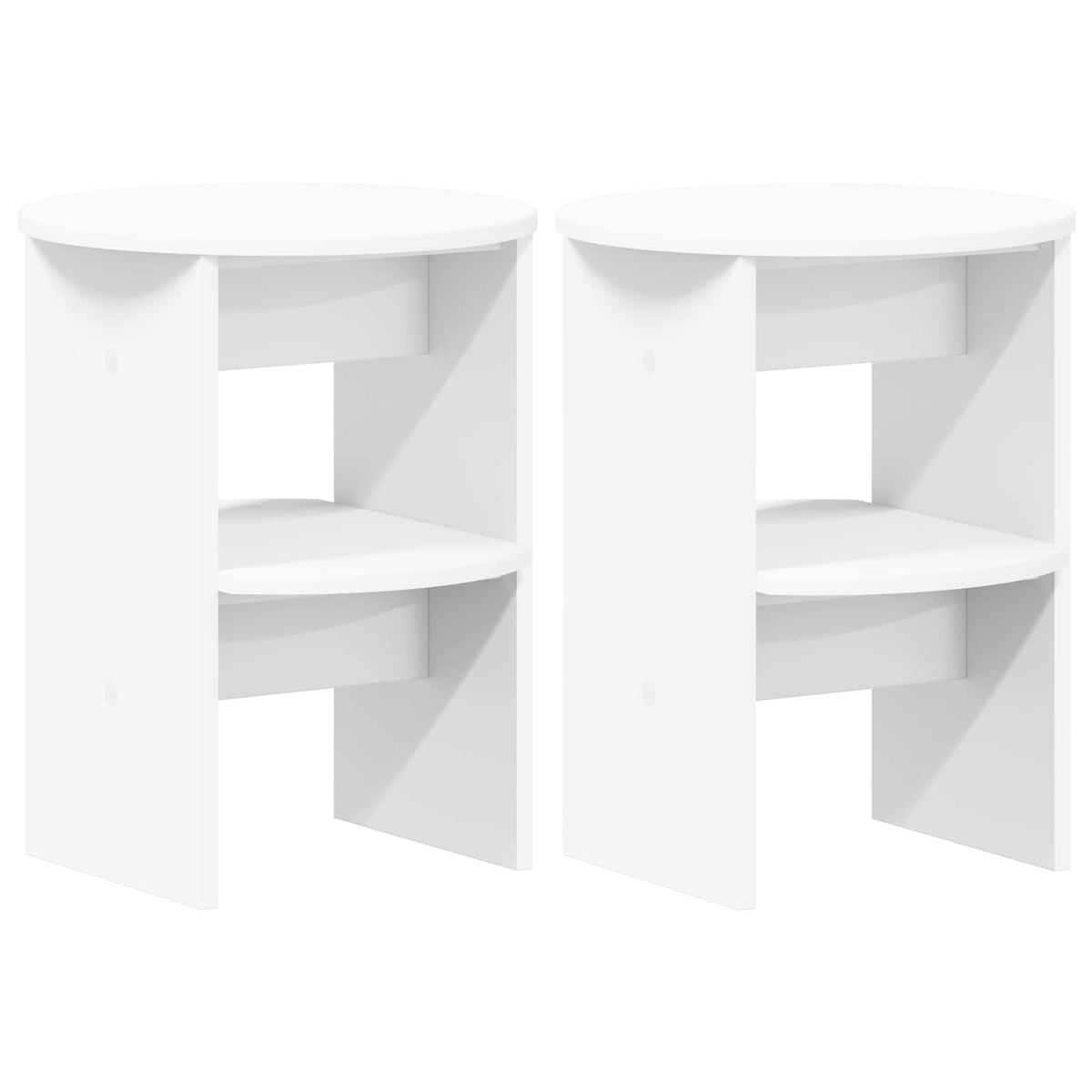 Pomoćni ormarić 2 pcs Bijeli Ø40 x 50 cm Konstrukcijsko drvo