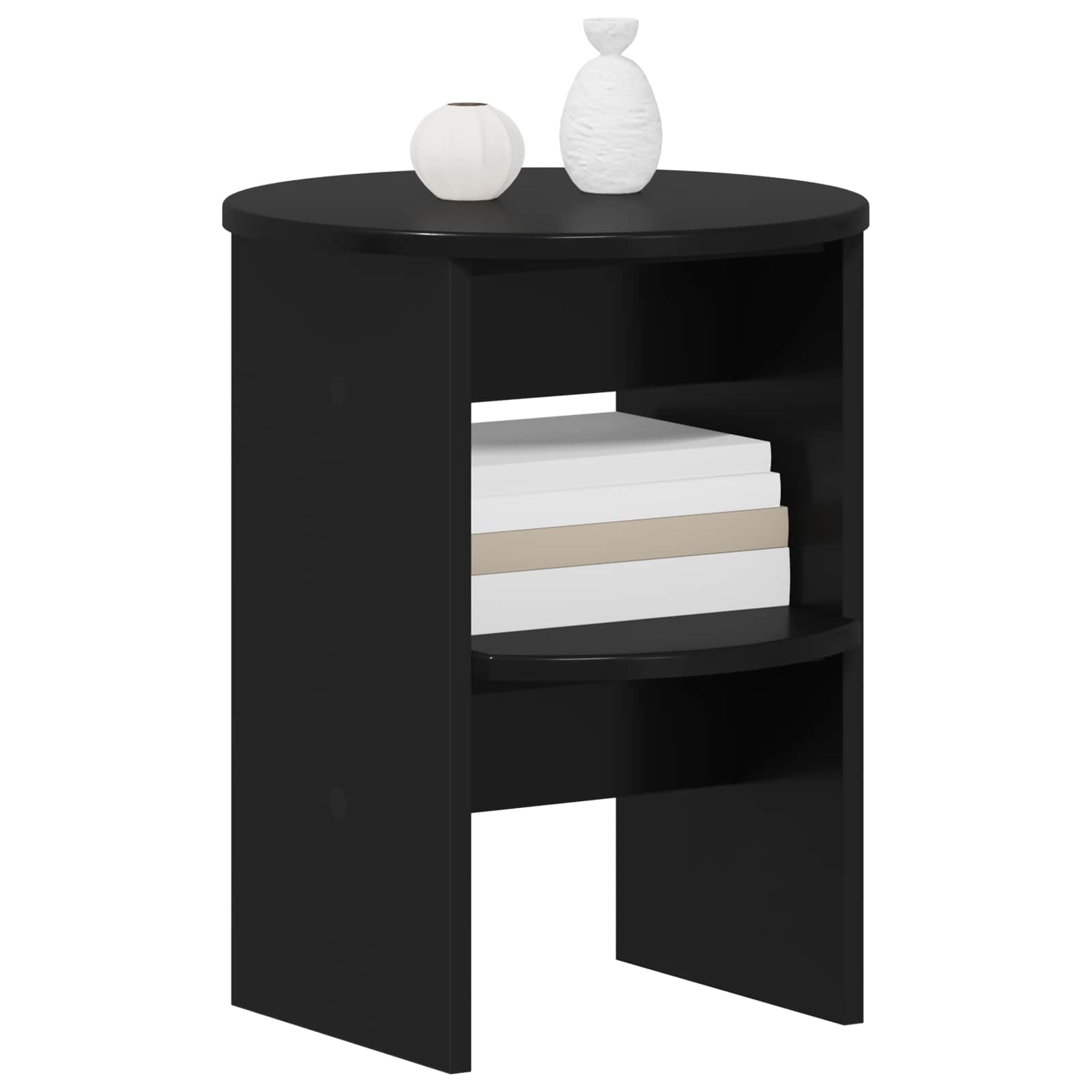 Pomoćni ormarić 2 pcs Crna Ø40 x 50 cm Konstrukcijsko drvo