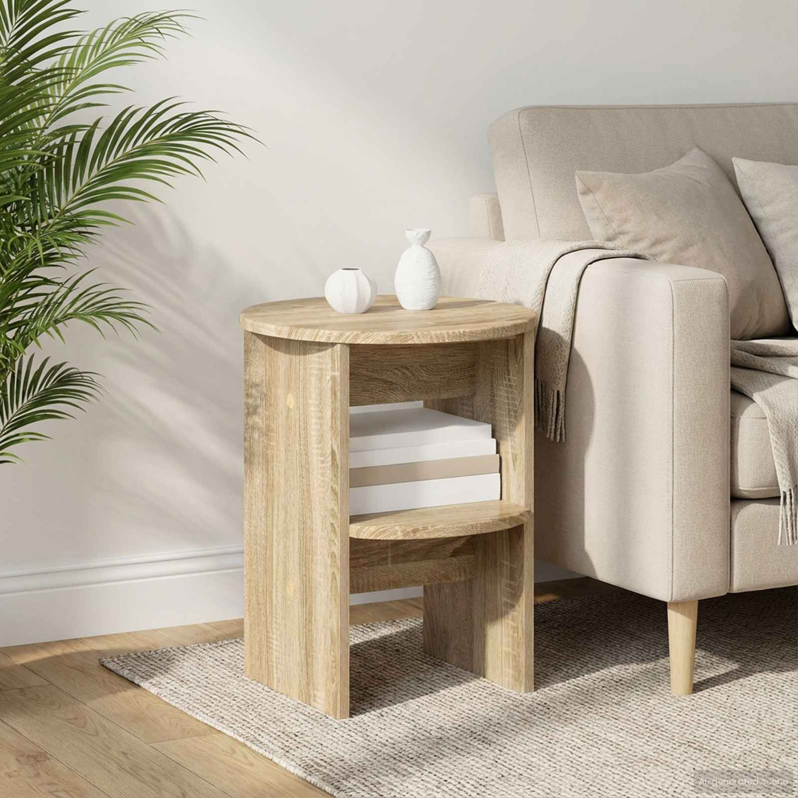 Pomoćni ormarić 2 pcs Sonoma hrast Ø40 x 50 cm