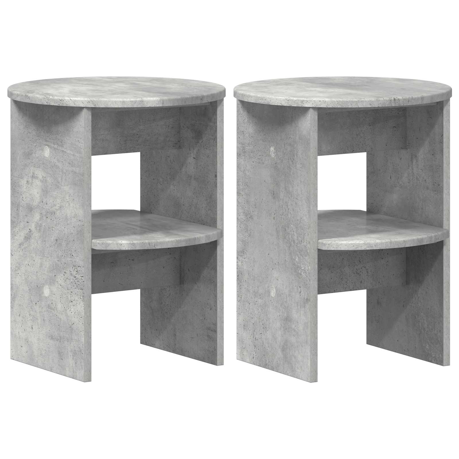 Pomoćni ormarić 2 pcs Betonsko Siva Ø40 x 50 cm