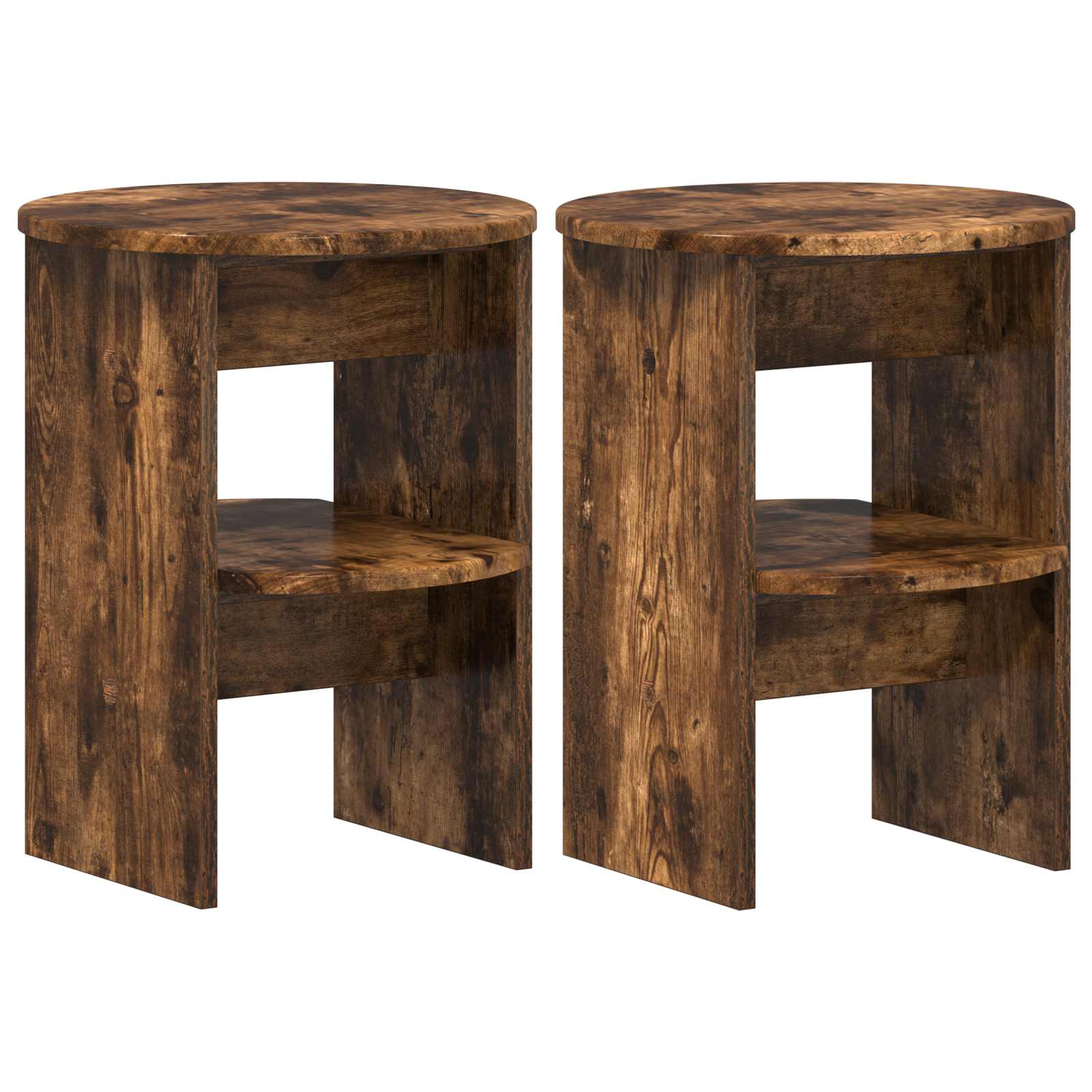 Pomoćni ormarić 2 pcs Dimljeni Hrast Ø40 x 50 cm