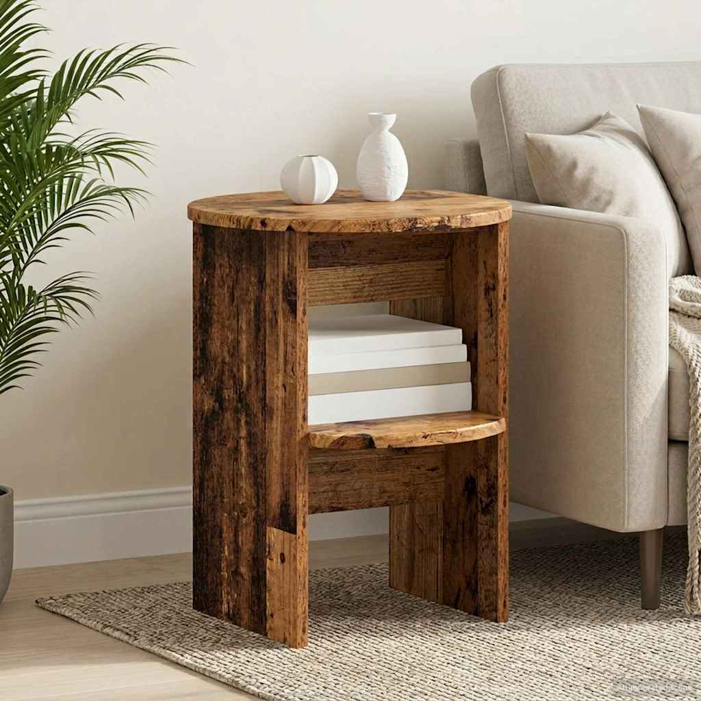Pomoćni ormarić 2 pcs Staro drvo Ø40 x 50 cm