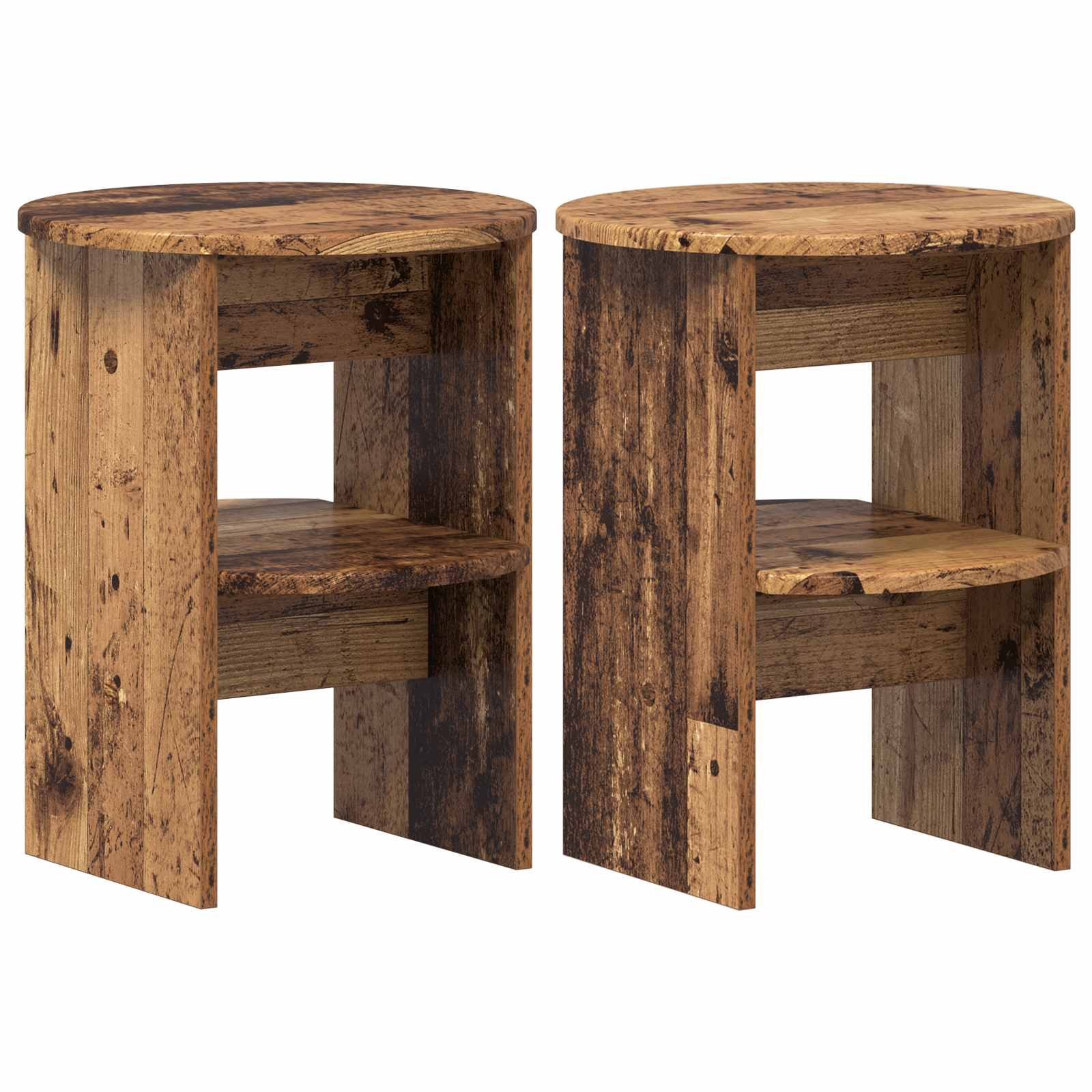 Pomoćni ormarić 2 pcs Staro drvo Ø40 x 50 cm