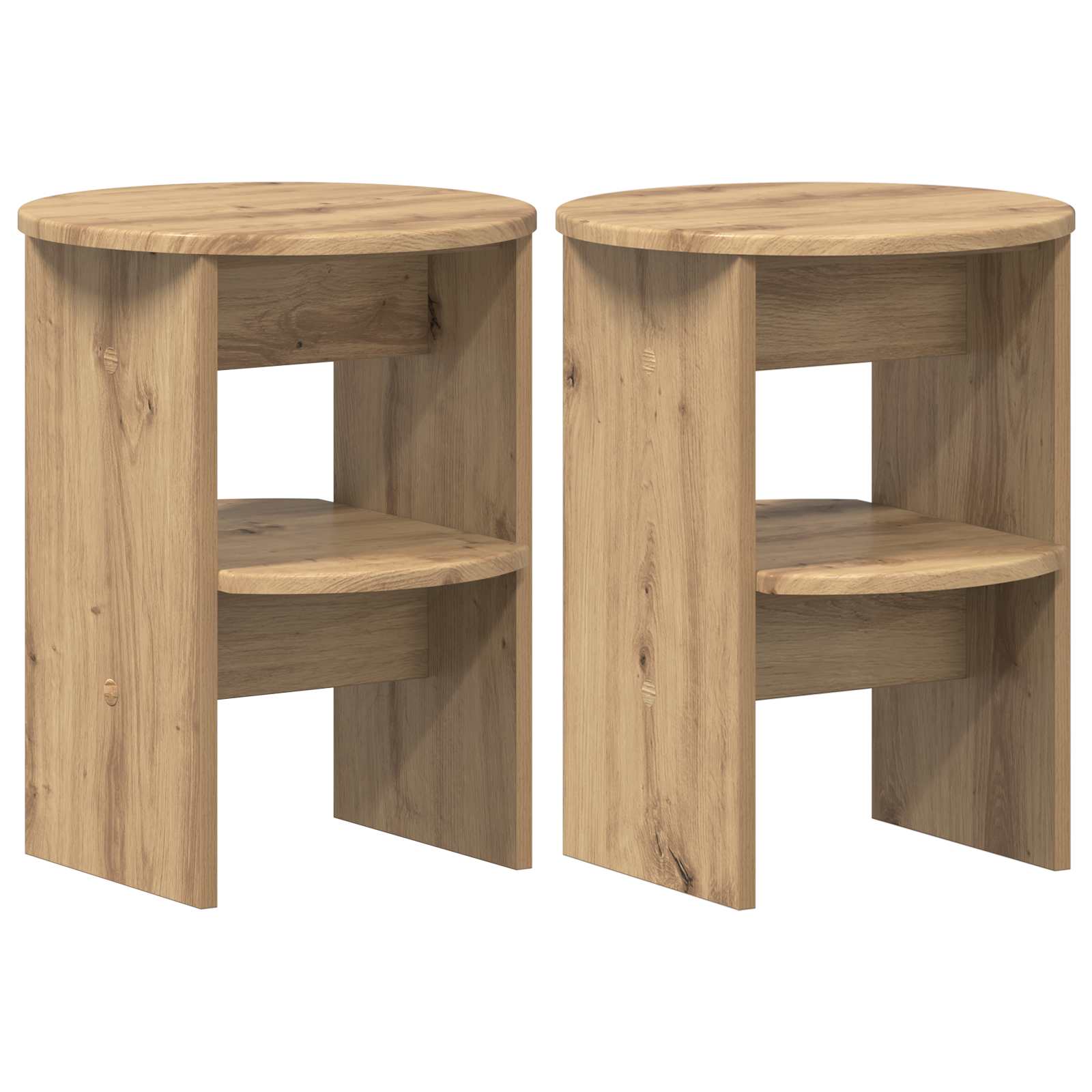Pomoćni ormarić 2 pcs Zanatski Hrast Ø40 x 50 cm