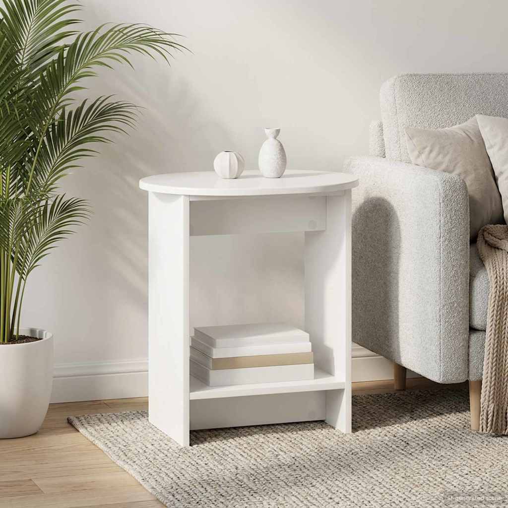 Bocni stol Bijela visokog sjaja 50 x 39,5 x 55 cm