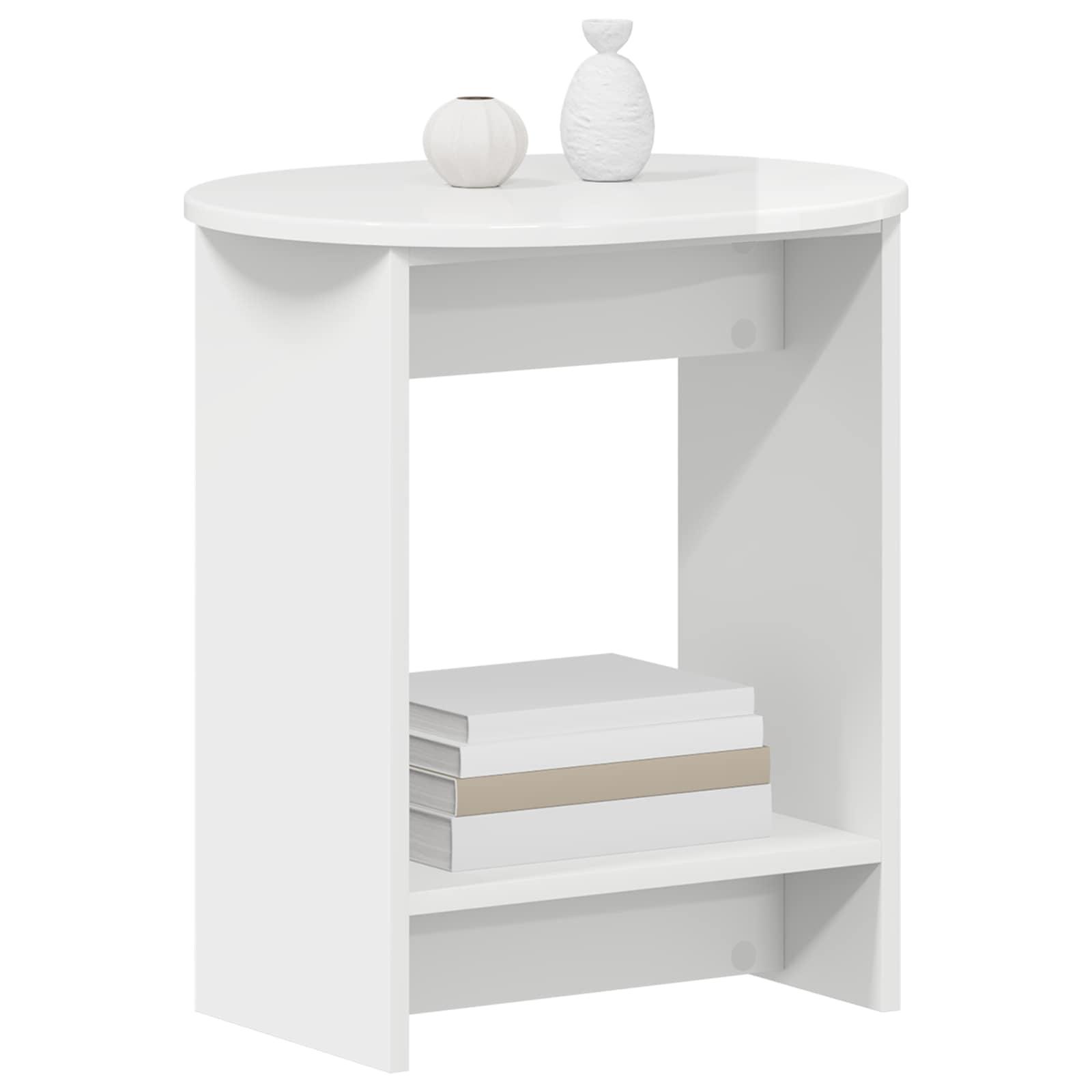 Bocni stol Bijela visokog sjaja 50 x 39,5 x 55 cm