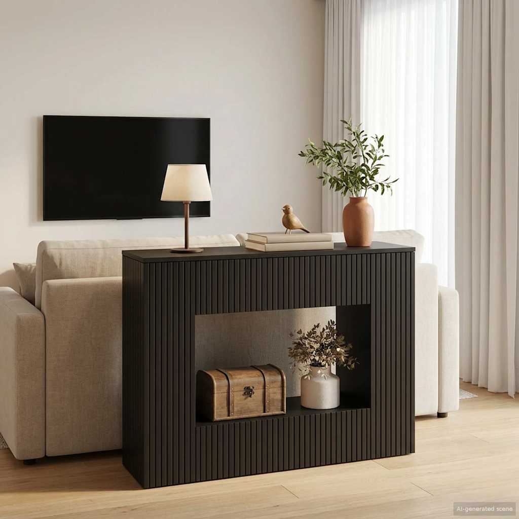 Konzolna stolica Crna 101 x 29 x 74 cm Konstrukcijsko drvo