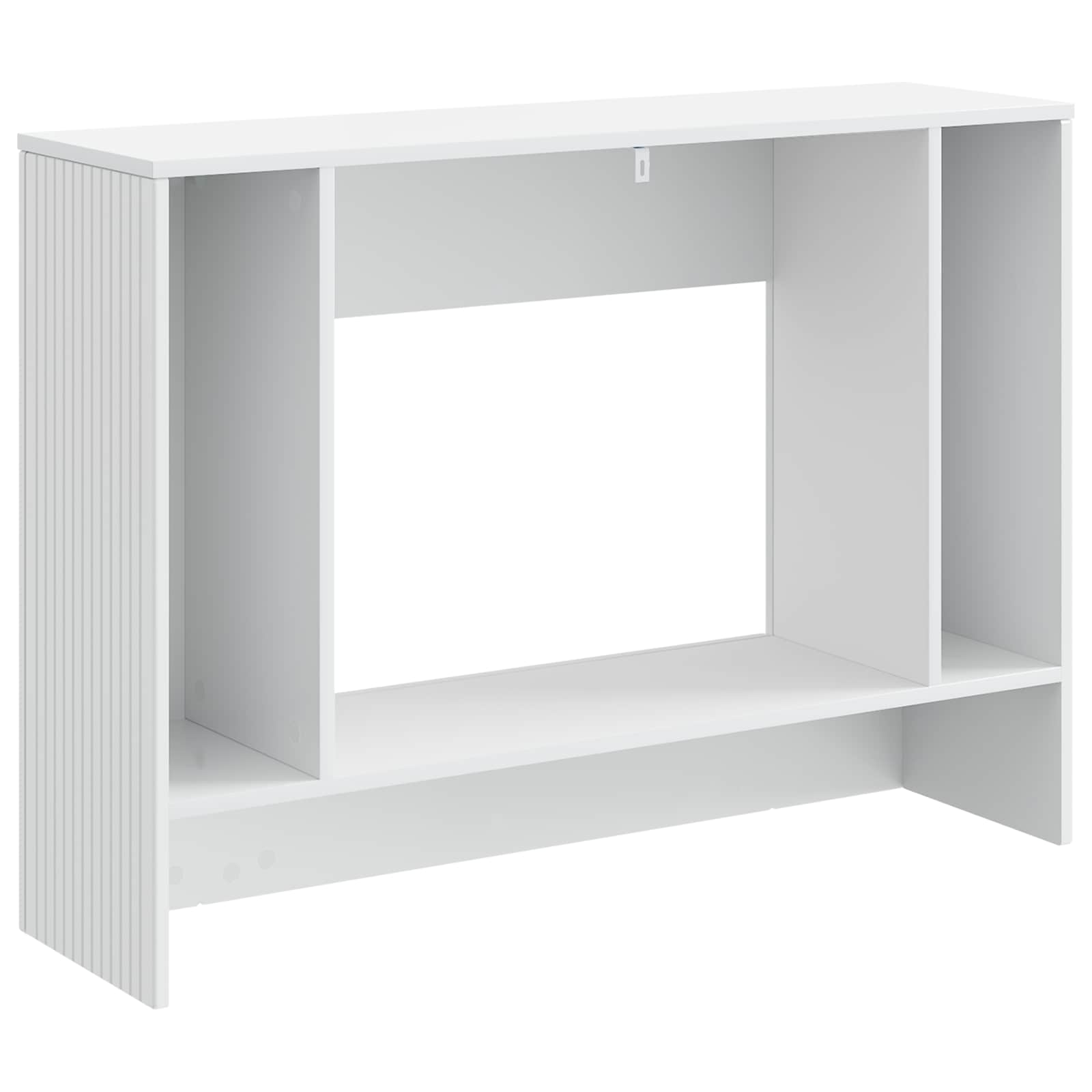 Konzolna stolica Prugasti Visoki Sjaj Bijeli 101 x 29 x 74 cm