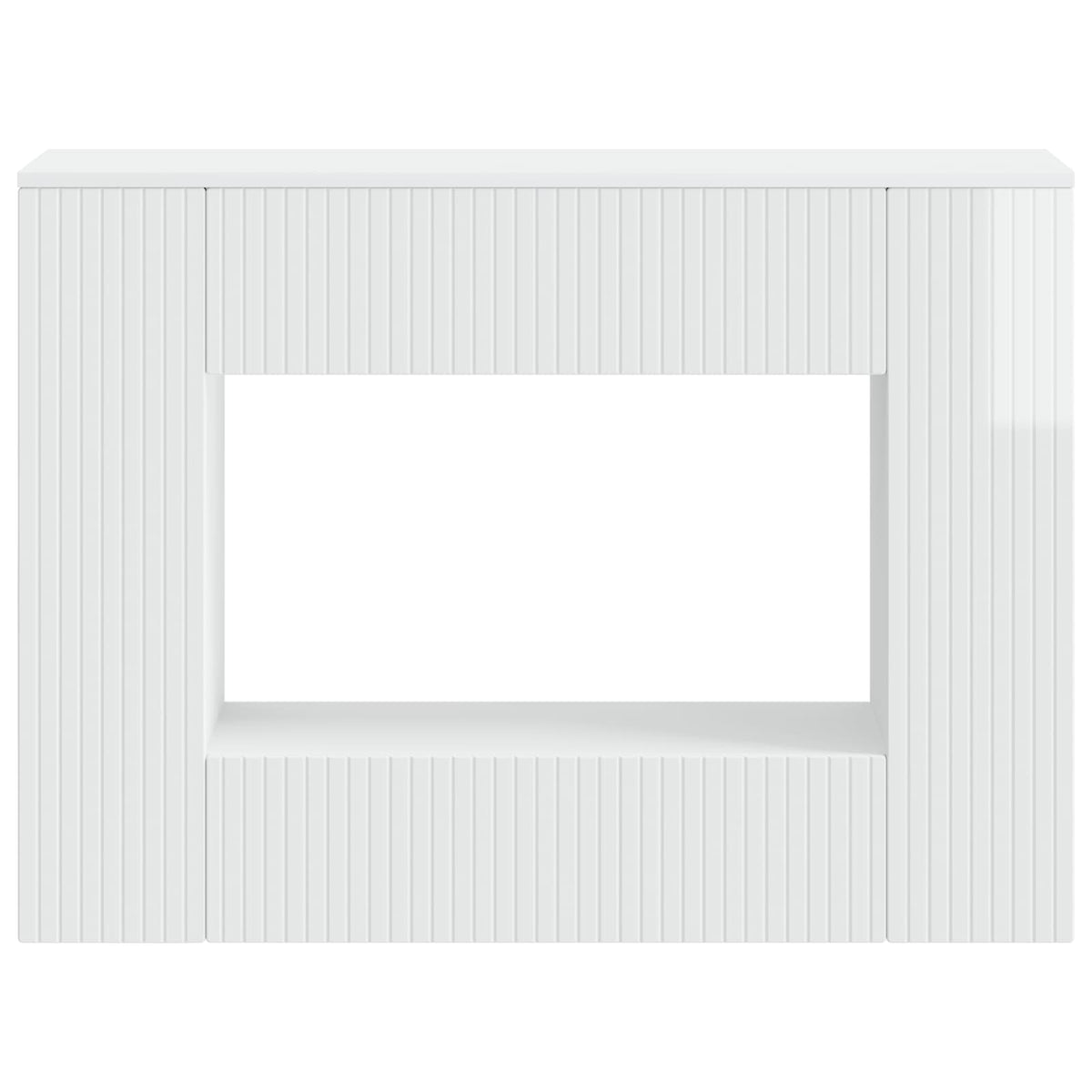 Konzolna stolica Prugasti Visoki Sjaj Bijeli 101 x 29 x 74 cm