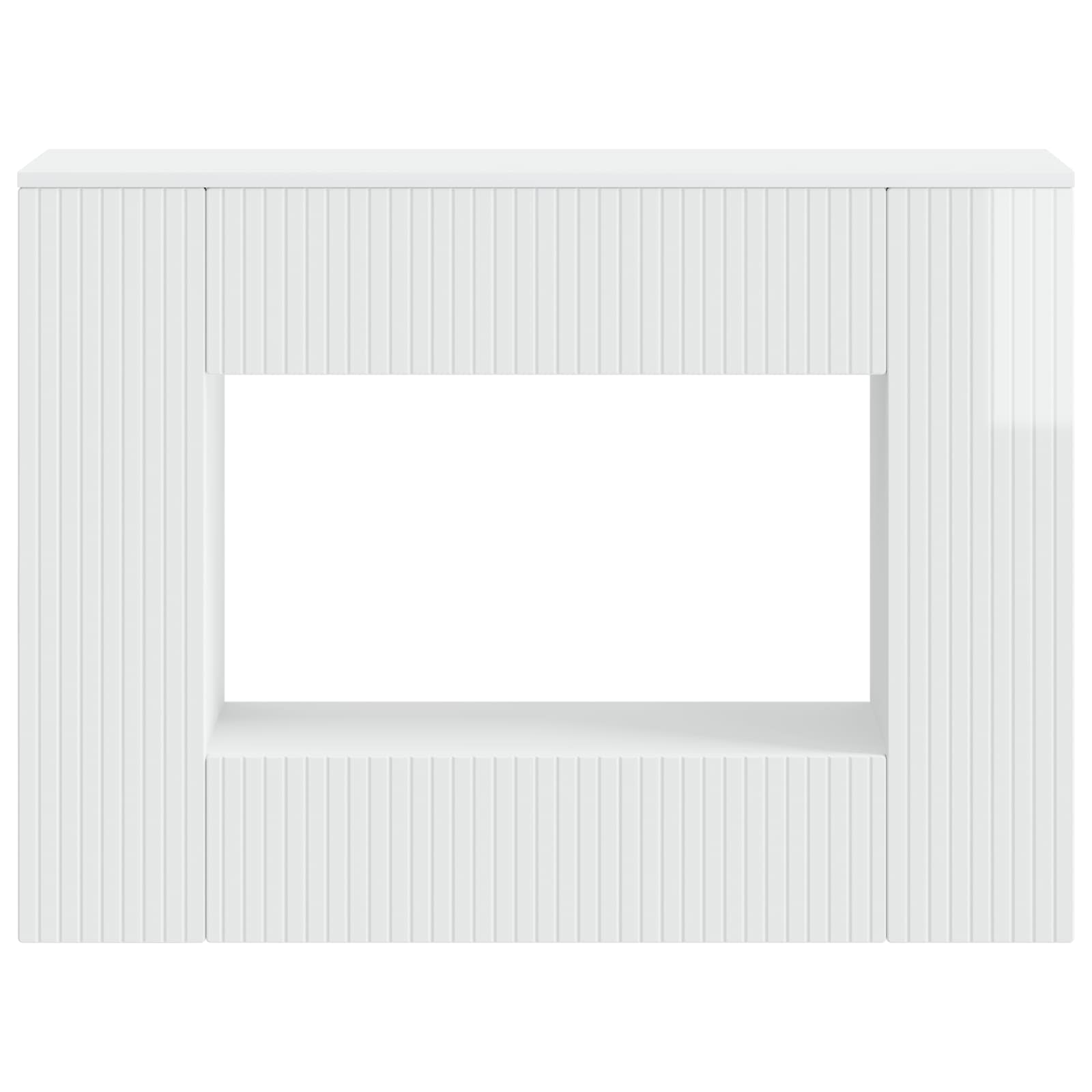 Konzolna stolica Prugasti Visoki Sjaj Bijeli 101 x 29 x 74 cm
