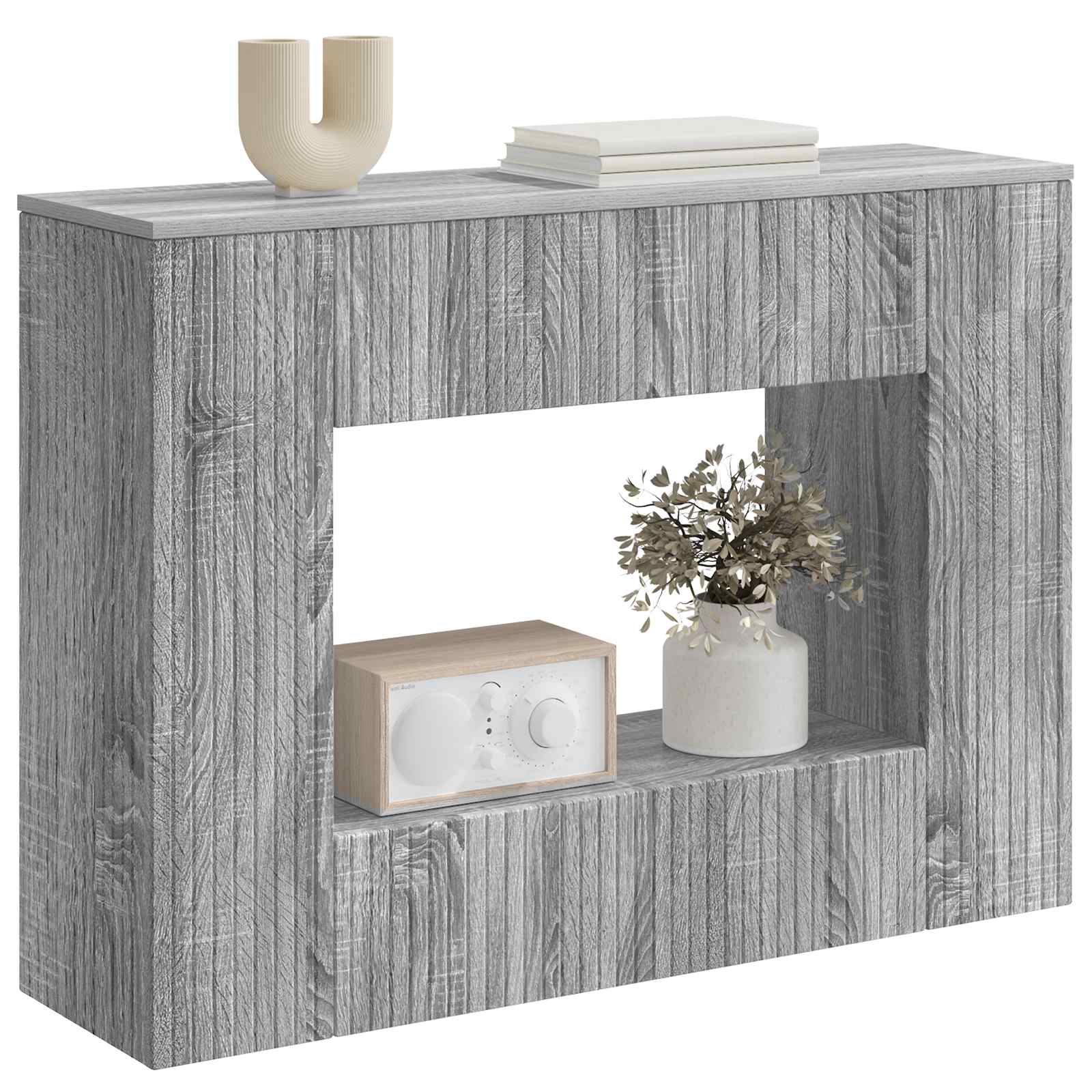 Konzolna stolica Prugasti Sivi Sonoma 101 x 29 x 74 cm
