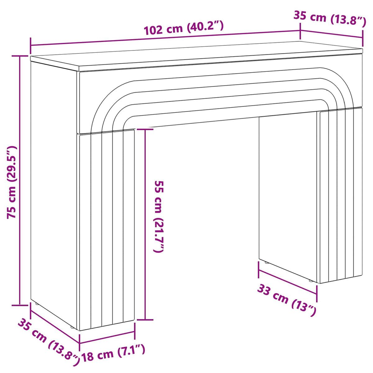 Kava Stol Bijela visokog sjaja 102 x 35 x 75 cm
