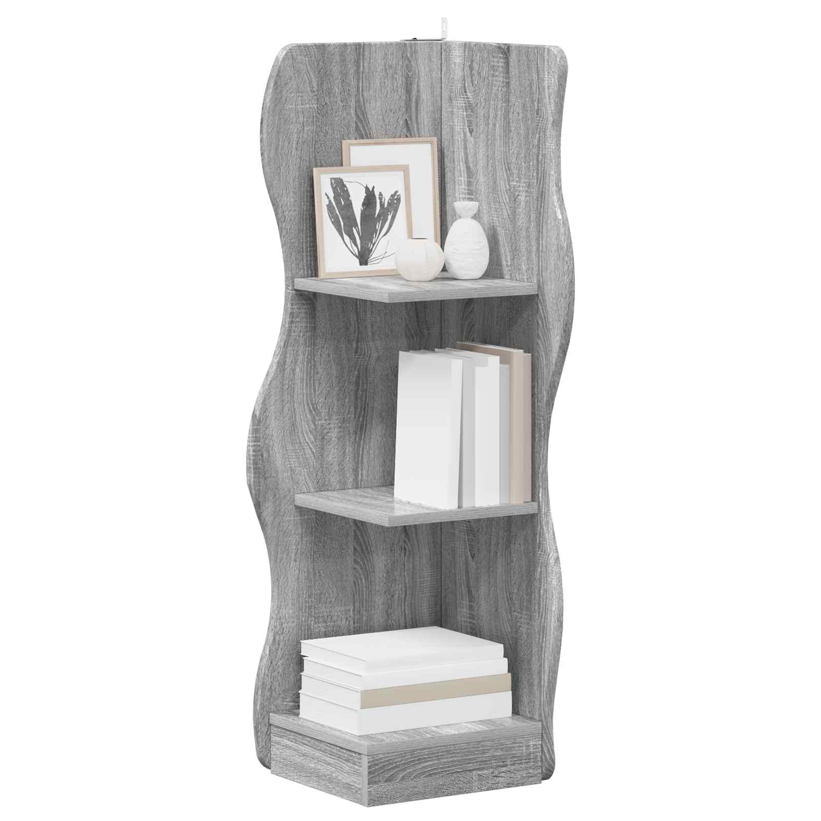 Kutna polica Siva sonoma 34 x 33 x 102 cm Konstruirano drvo